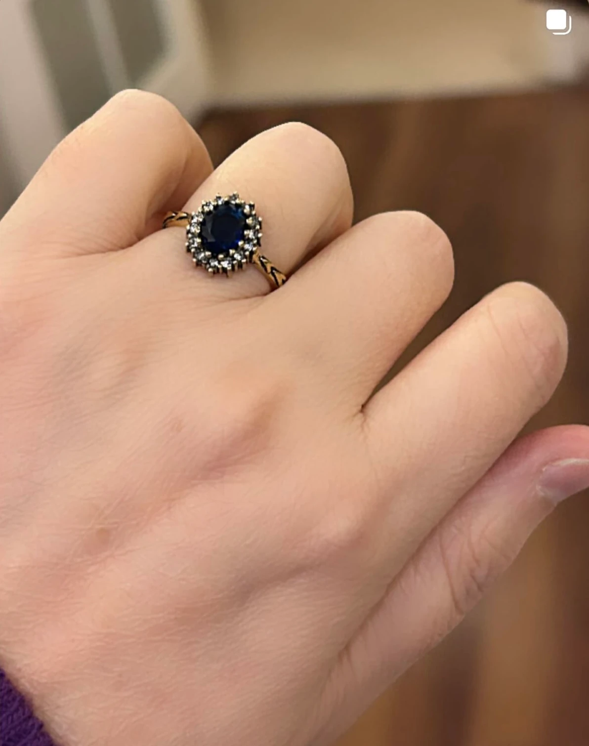 Lacivert Taşlı Yüzük