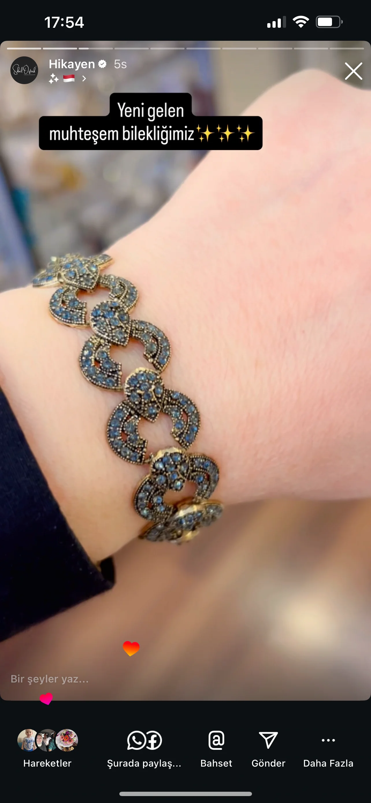 Koyu Renk Taşlı Bileklik