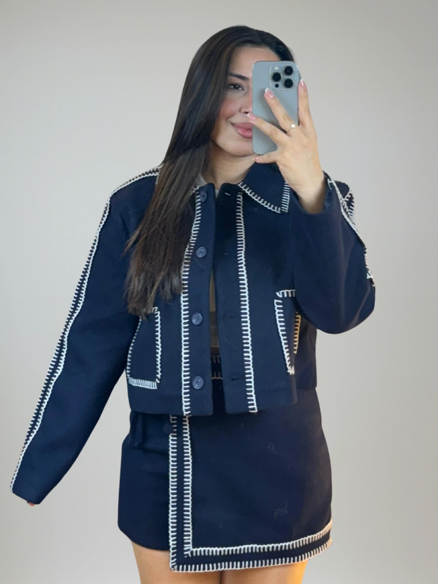 Lacivert Ceket Etek Takım