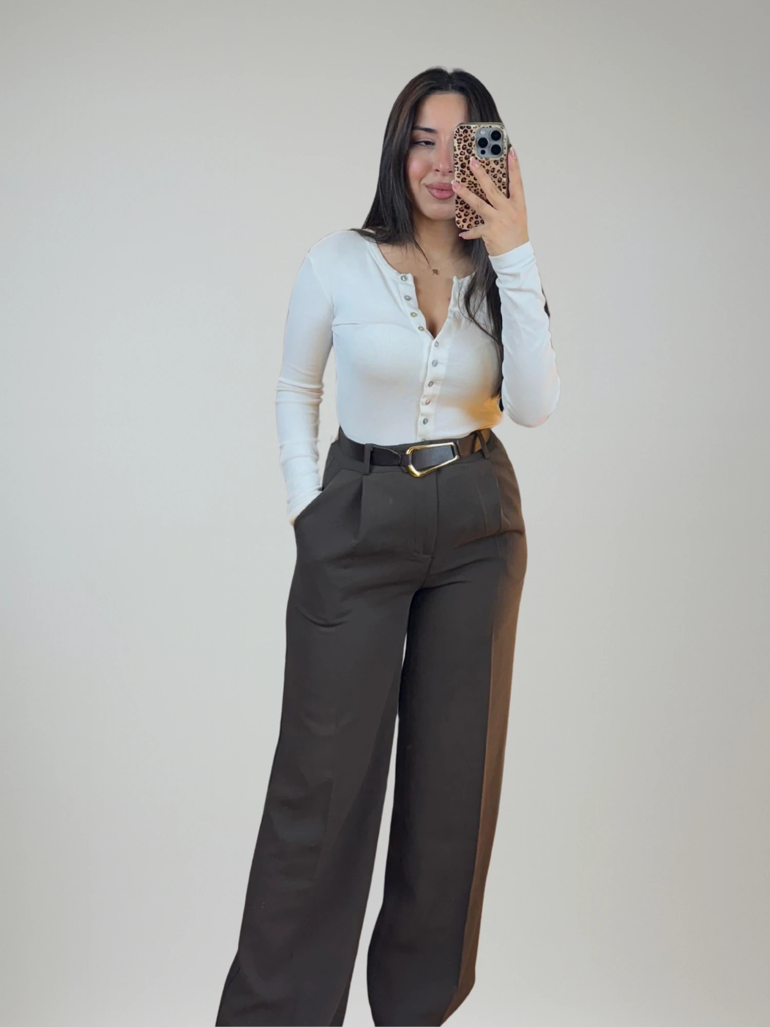 Kahve Bol PC Kemerli Pantolon 