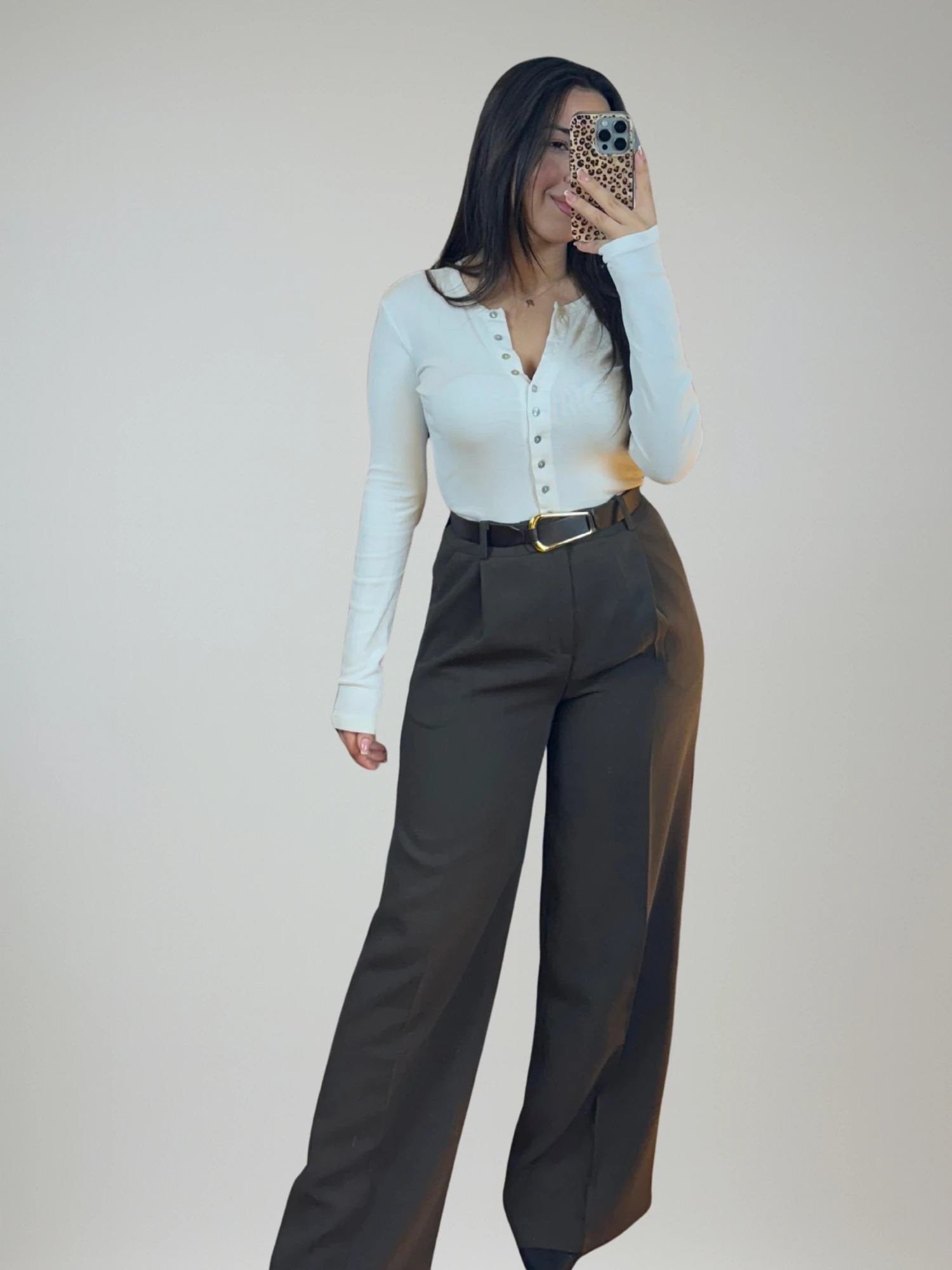 Kahve Bol PC Kemerli Pantolon 