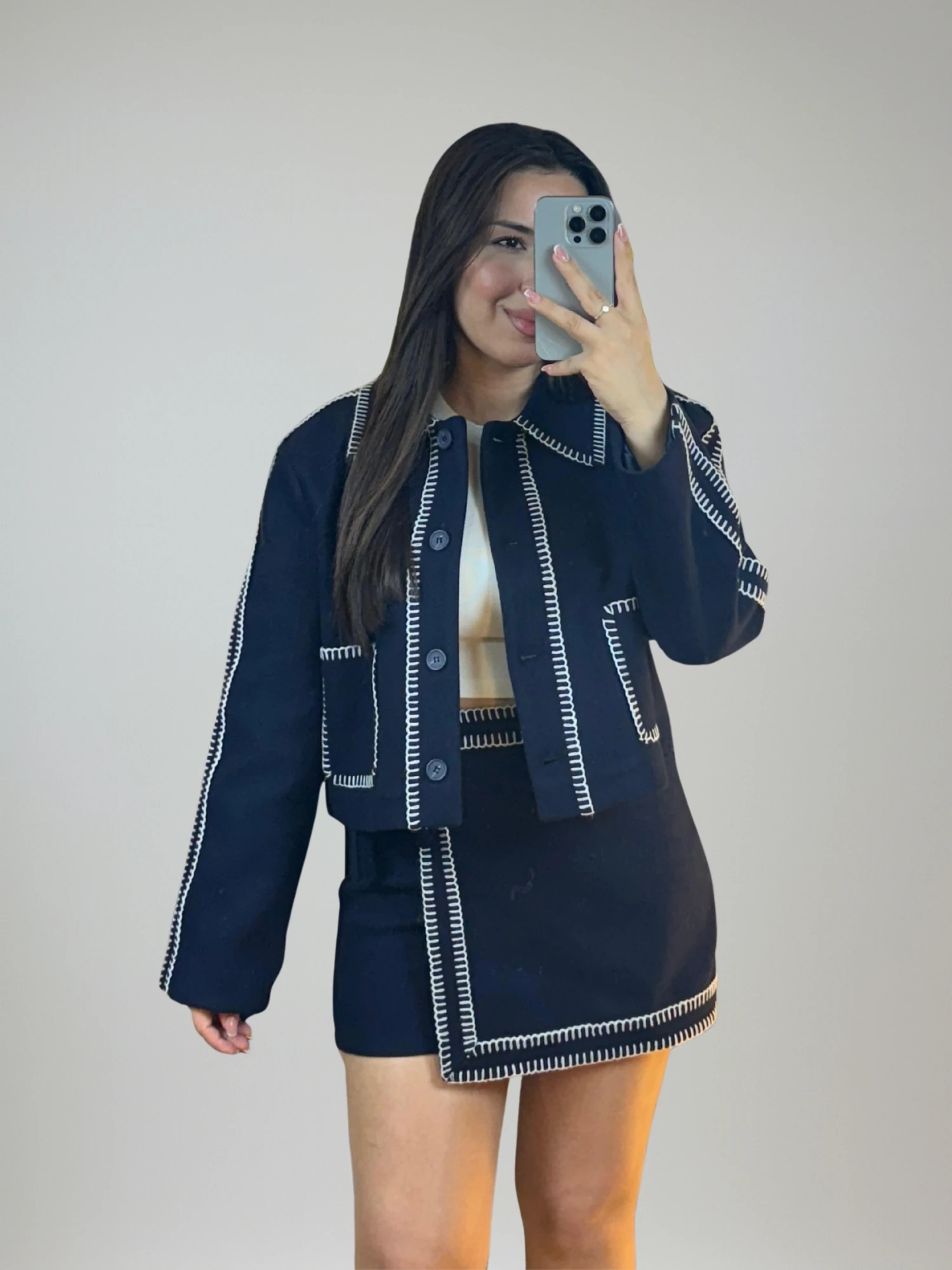 Lacivert Ceket Etek Takım