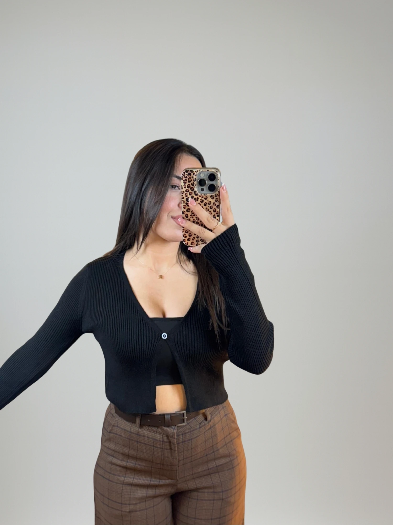 Tek Düğme Siyah Triko 