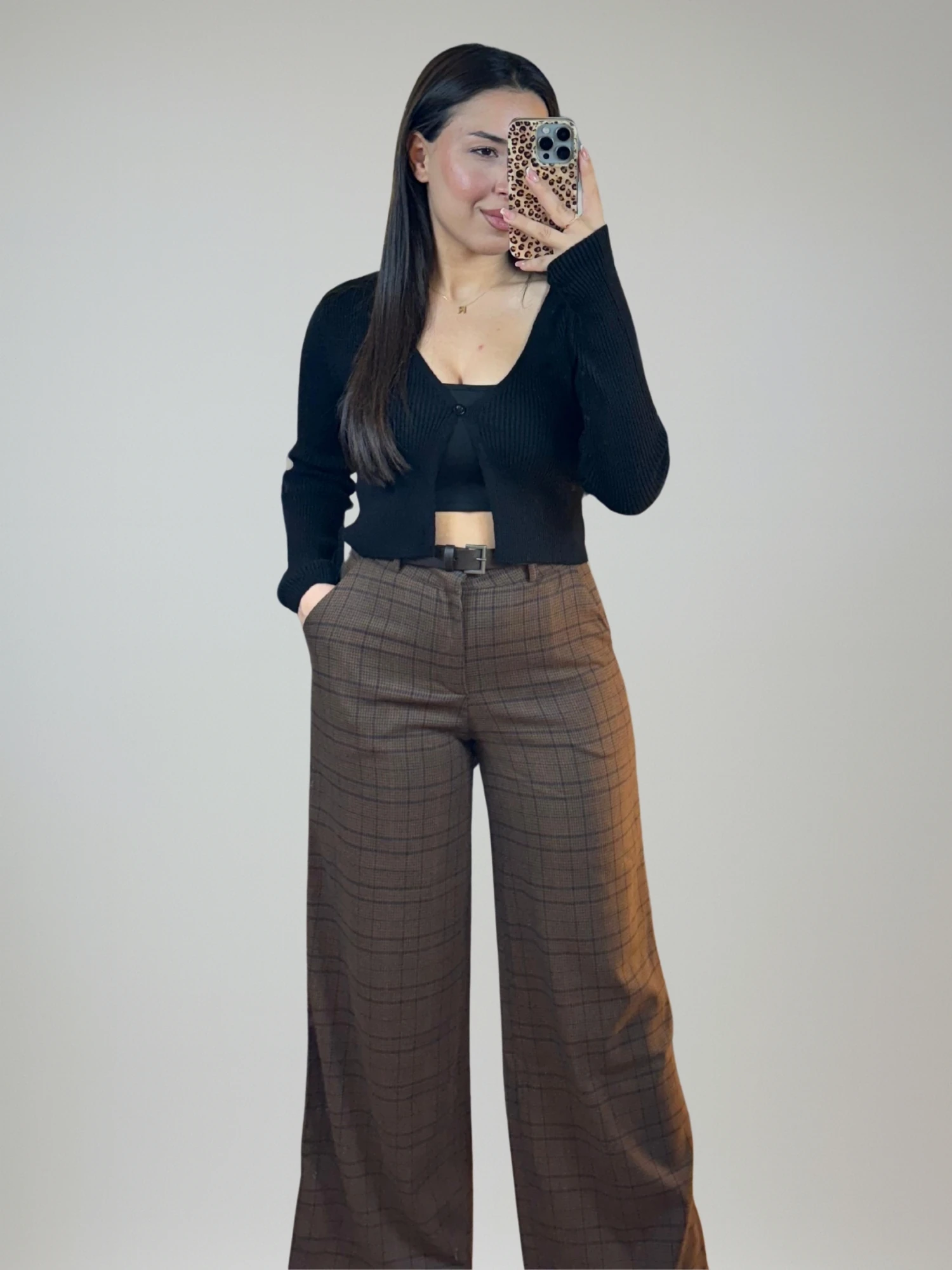 Kahve Ekose Pantolon