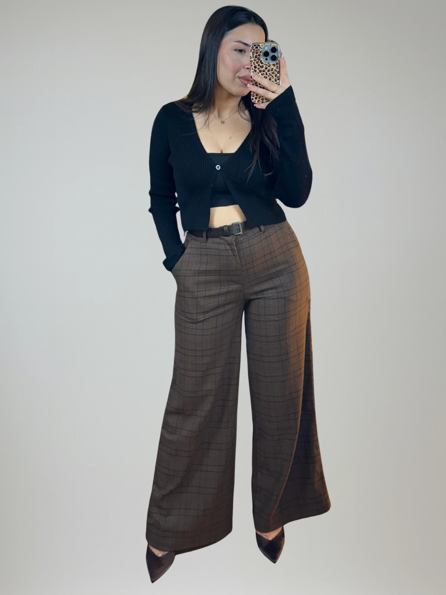 Kahve Ekose Pantolon