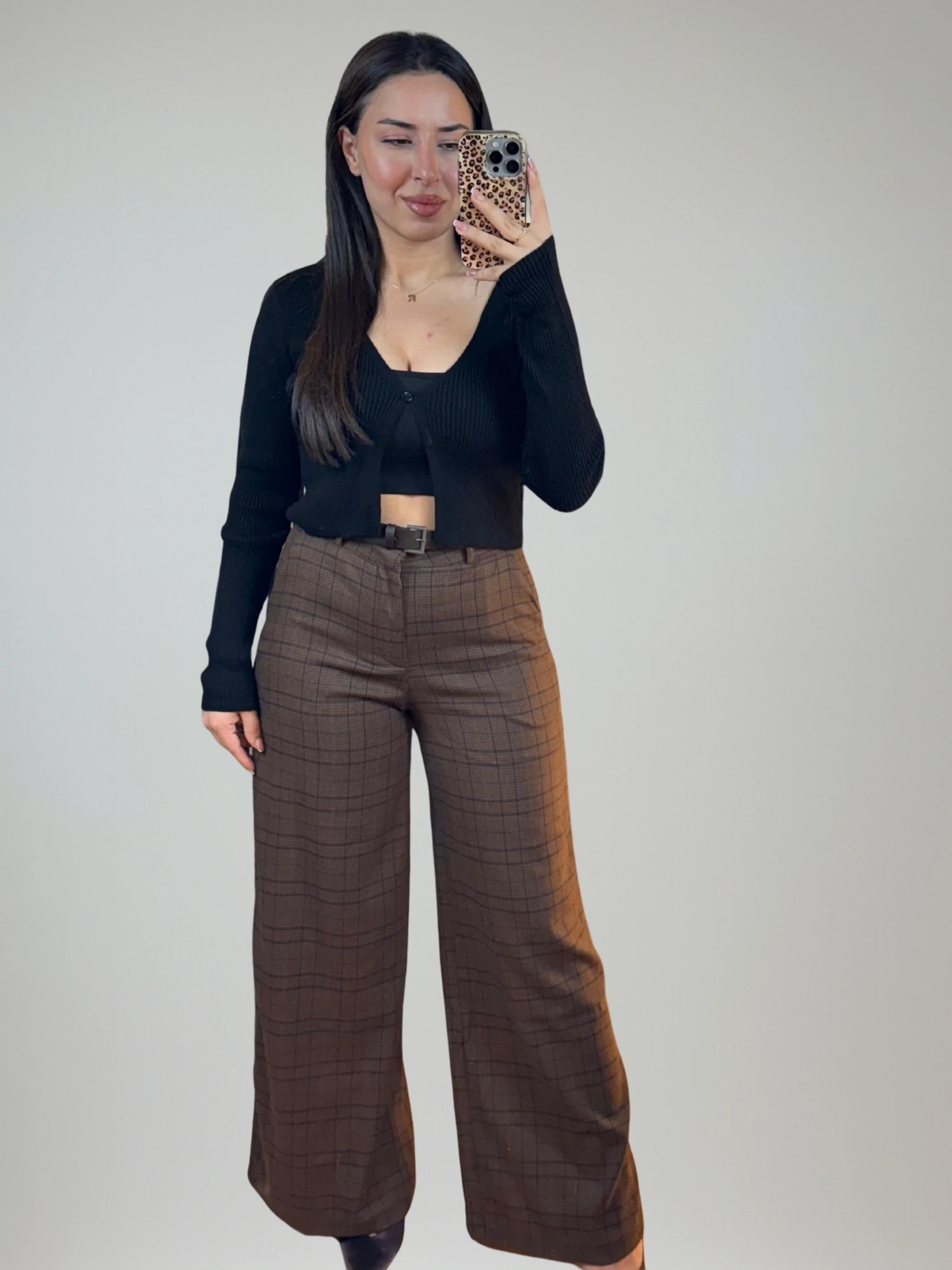 Kahve Ekose Pantolon