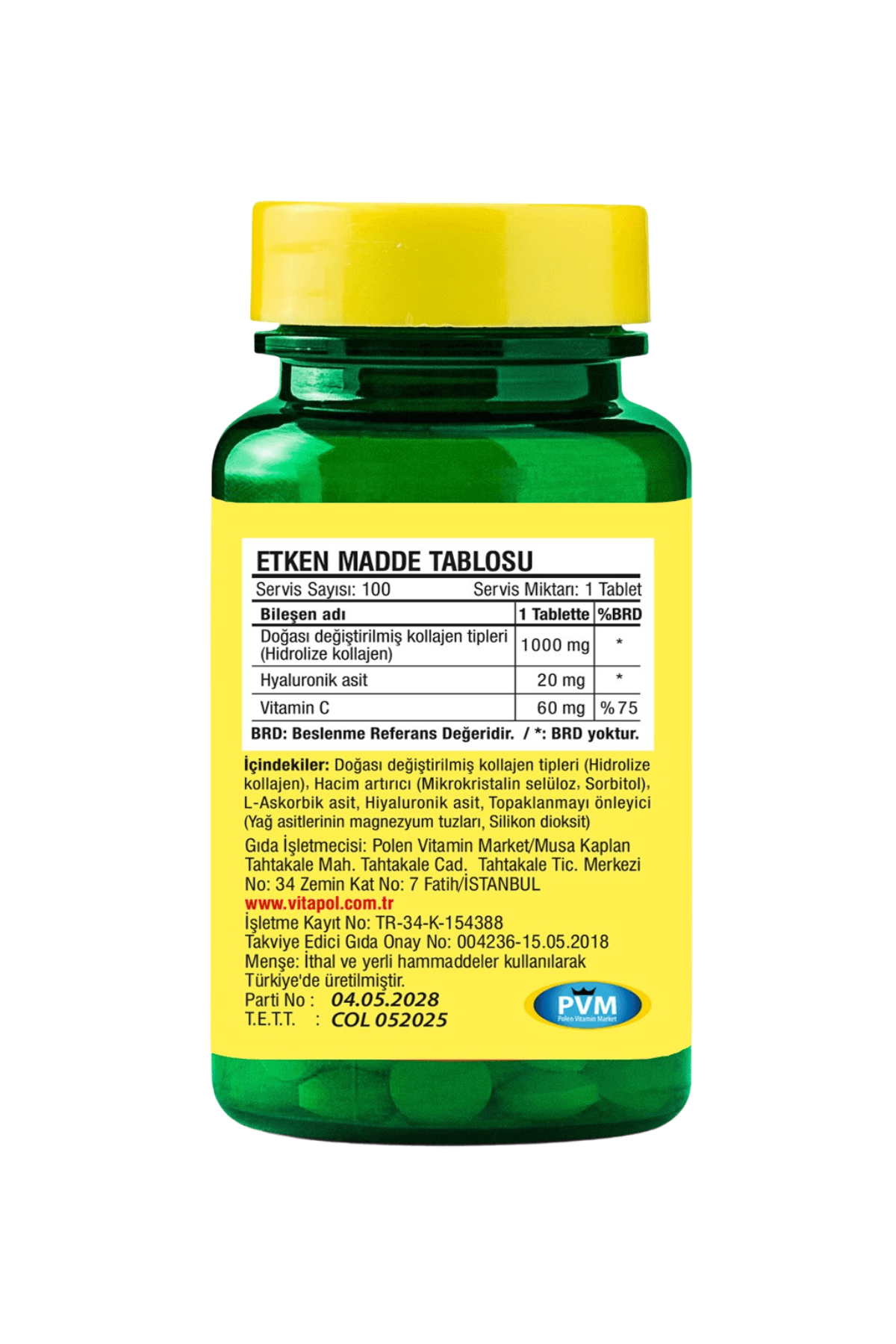 COLLAGEN &HYA&VİT C 100 TABLET TYPE1,2,3