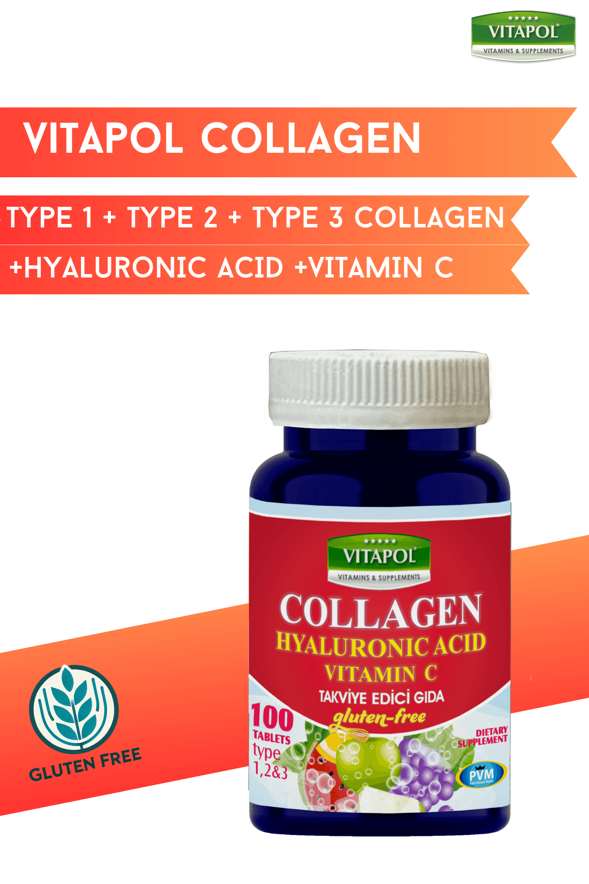 COLLAGEN &HYA&VİT C 100 TABLET TYPE1,2,3