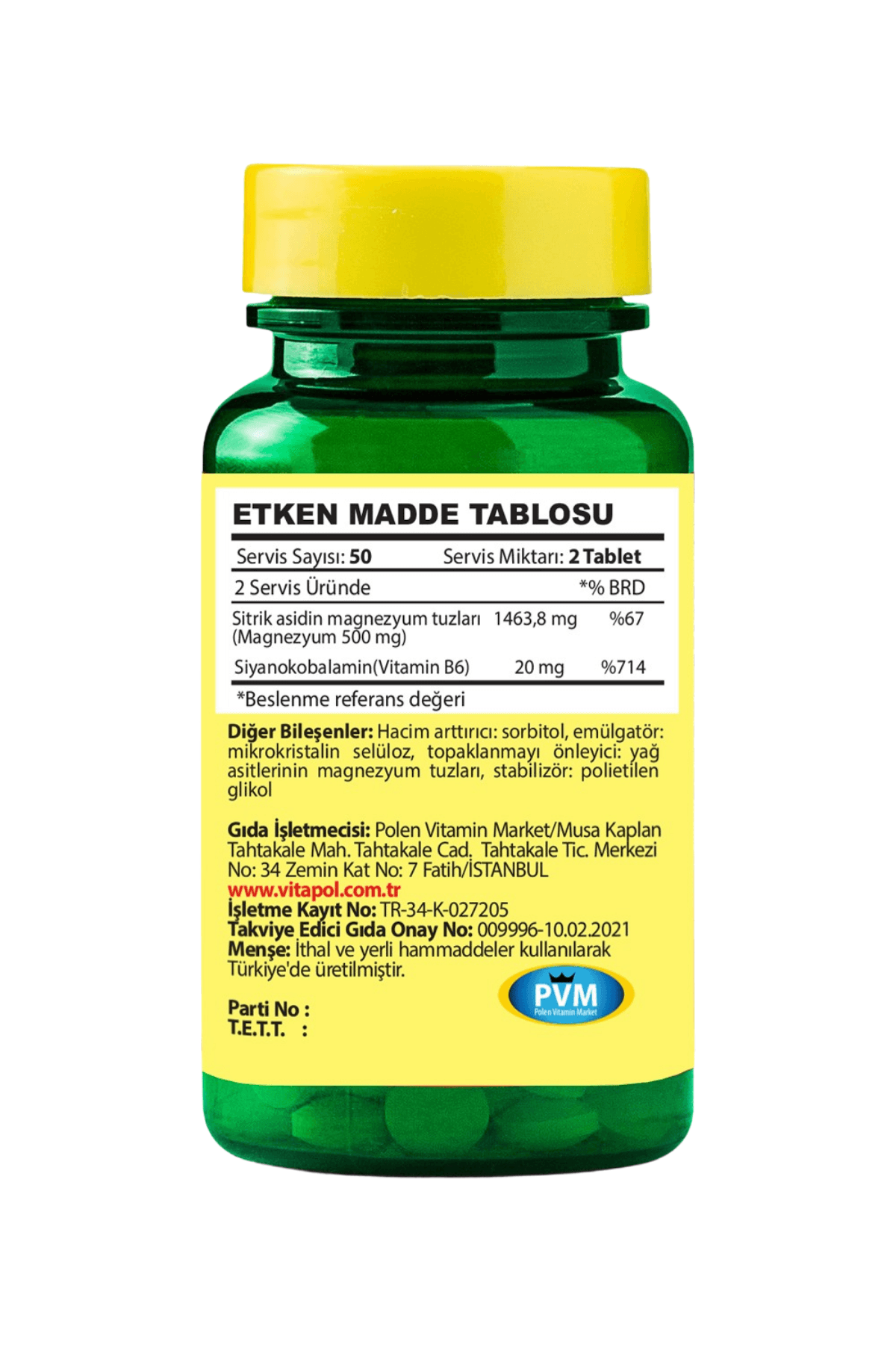 VITAPOL MAGNEZYUM CİTRATE & B6 100 TABLET