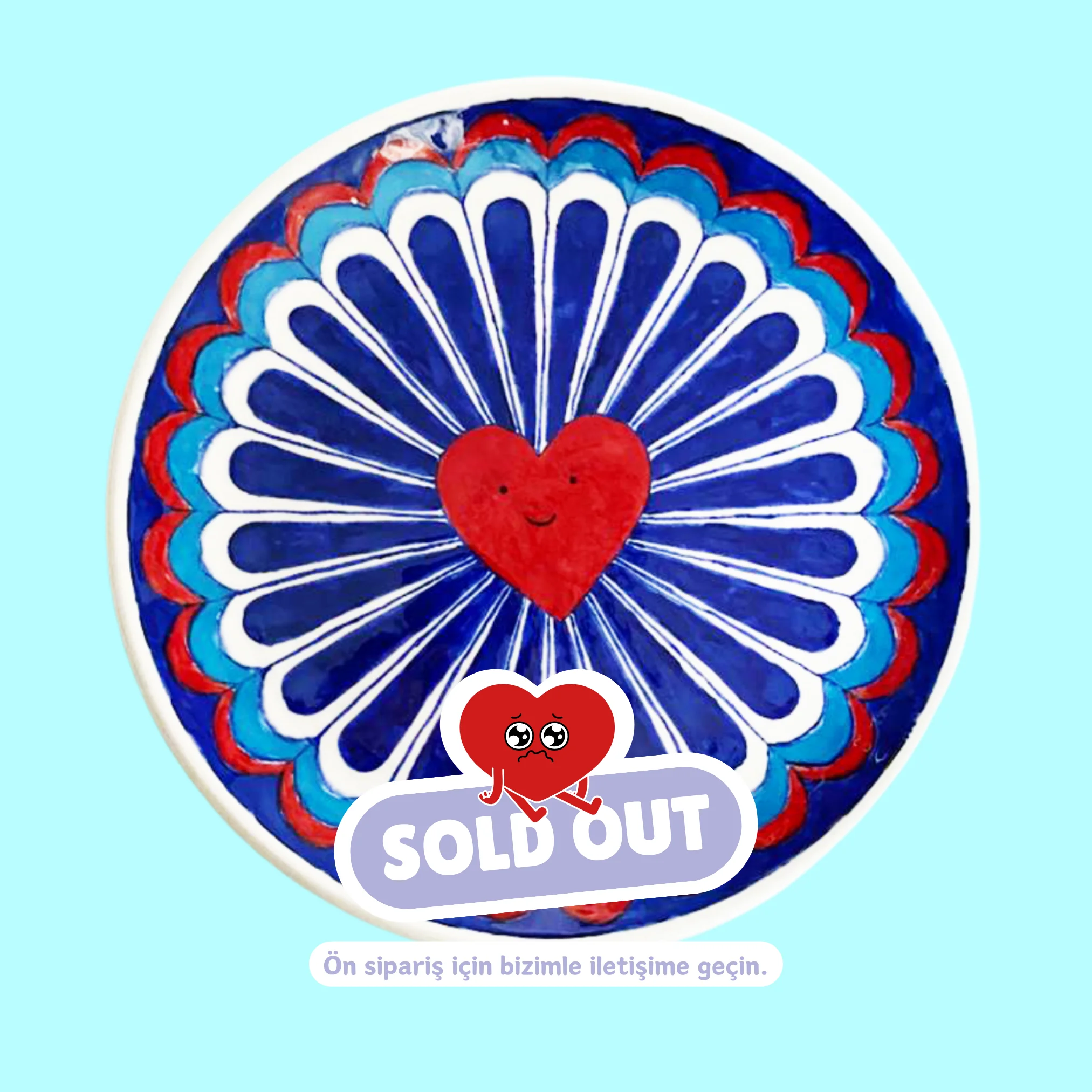 Red Heart Çini Tabak