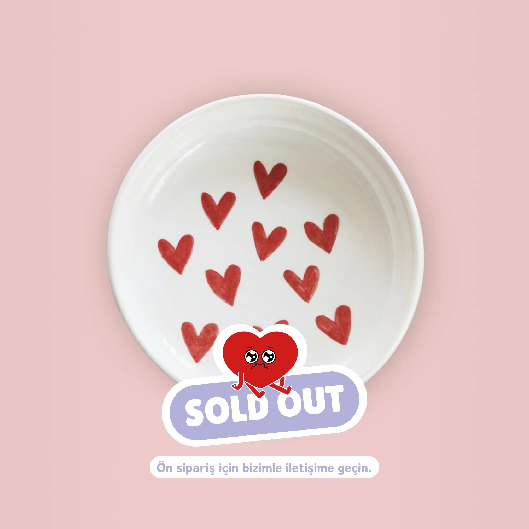 Heart Derin Çini Tabak