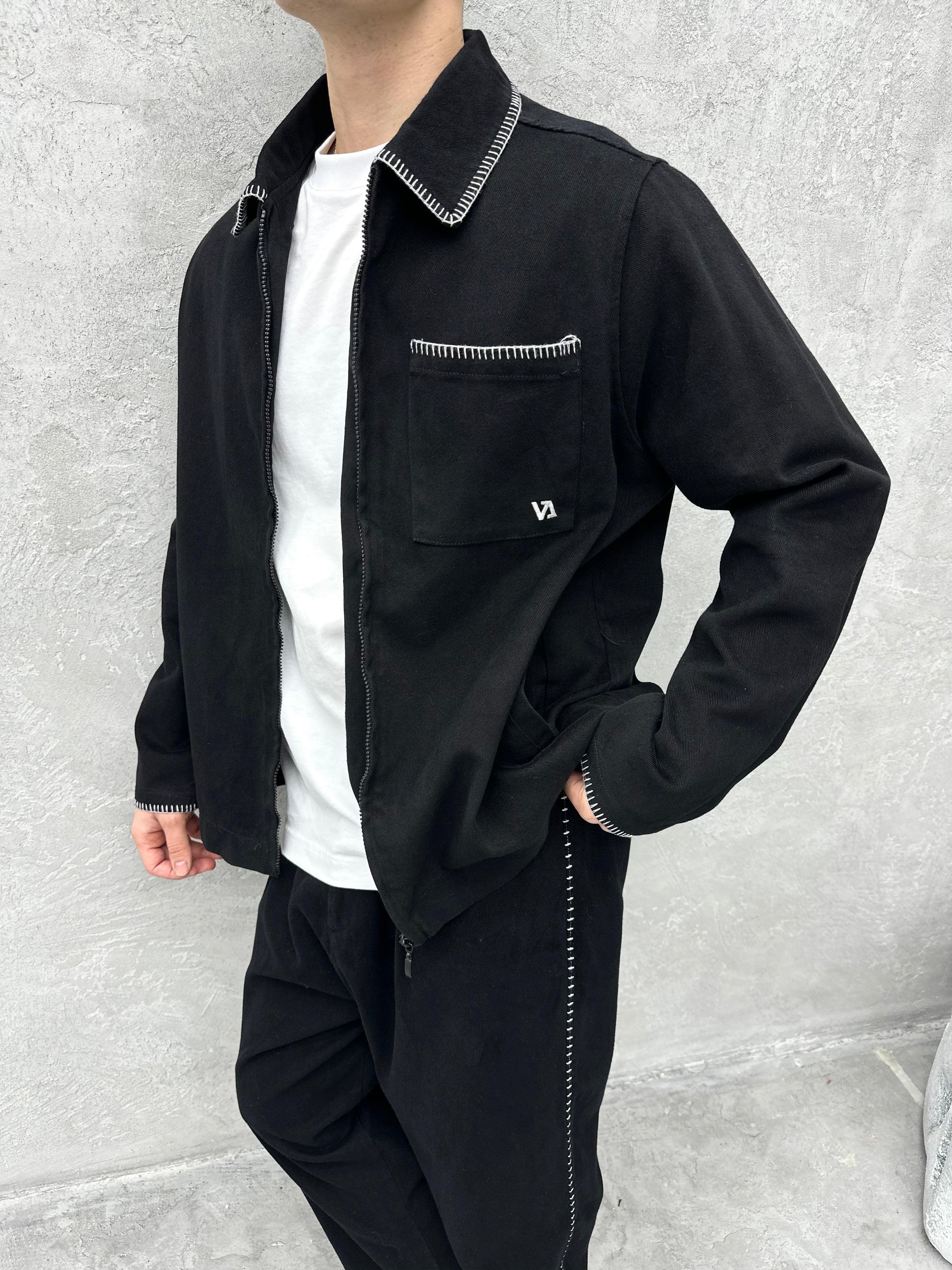 TK101 Oversize Gabardin Kumaş Takim Siyah
