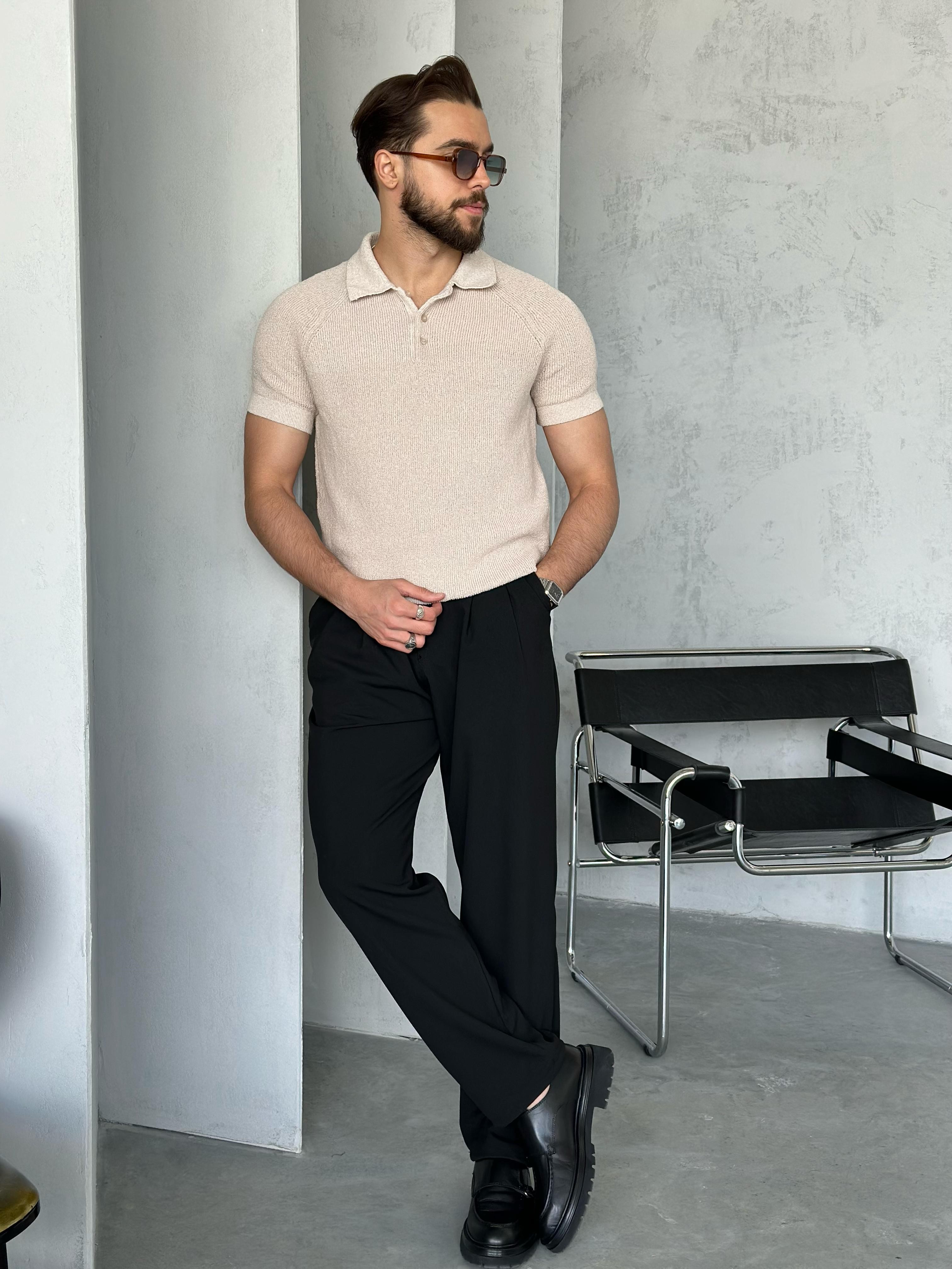 TR3503 İtalyan Kol Polo Yaka Triko Bej