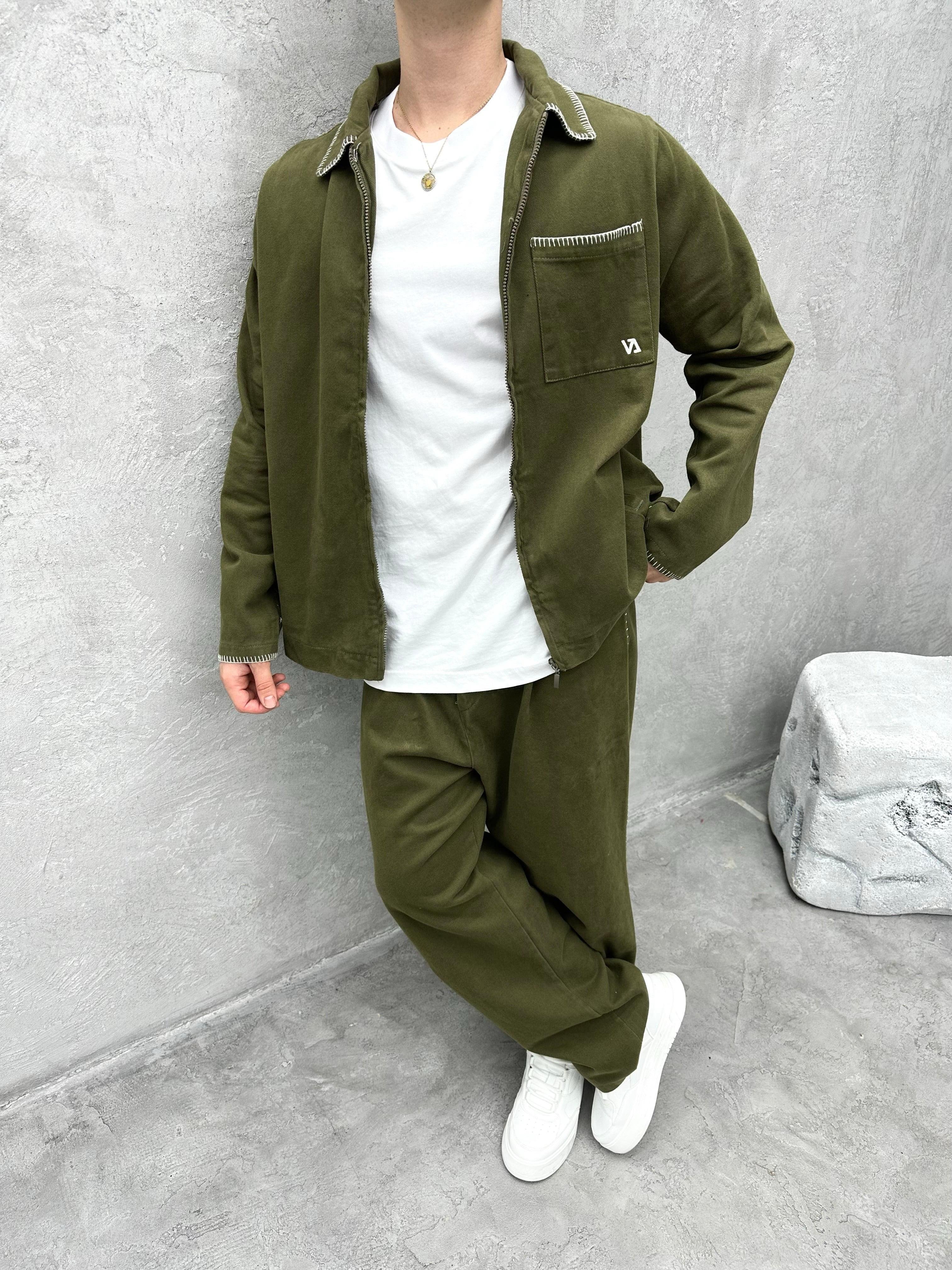 TK102 Oversize Gabardin Kumaş Takim Haki