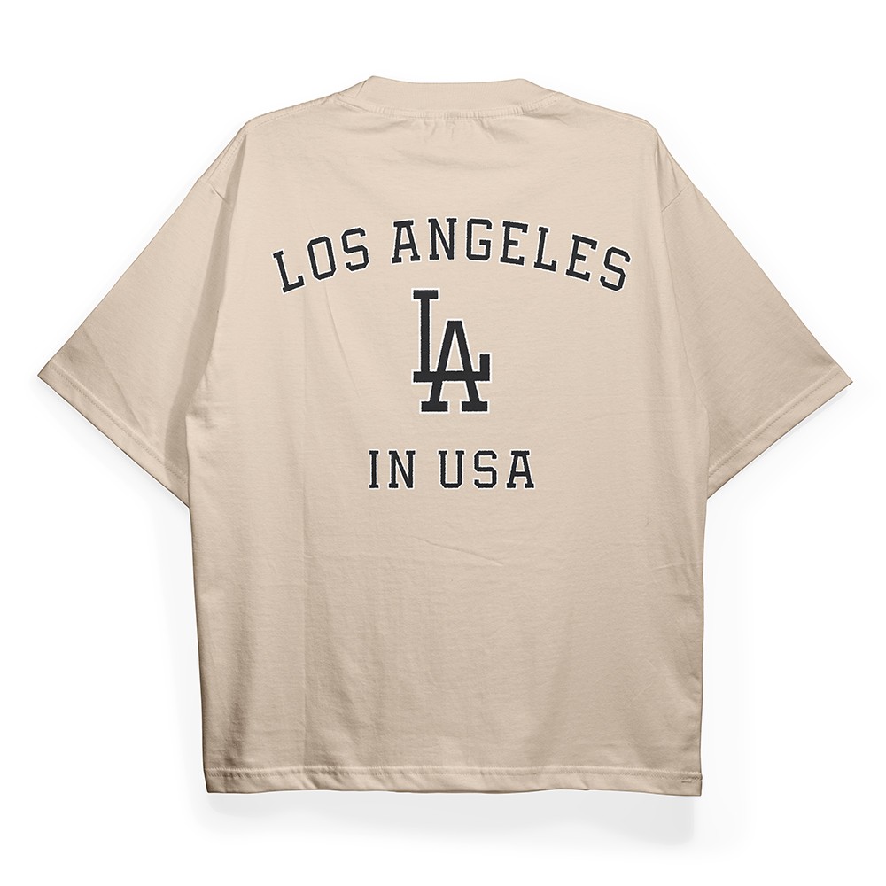 T2026 LA Los Angeles Baskılı Oversize Tshirt