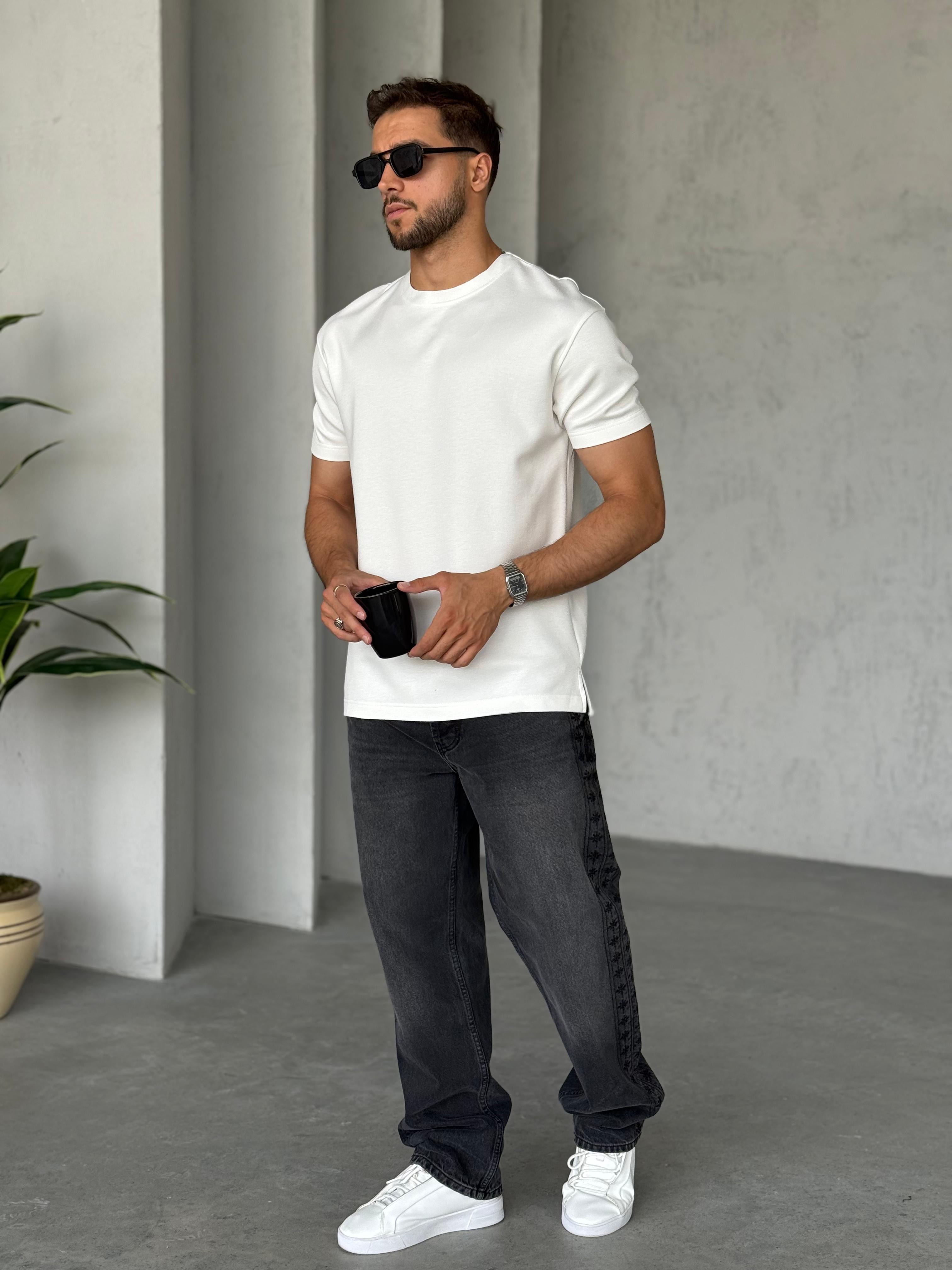 T1100 Modal Kumaş T-shirt Beyaz
