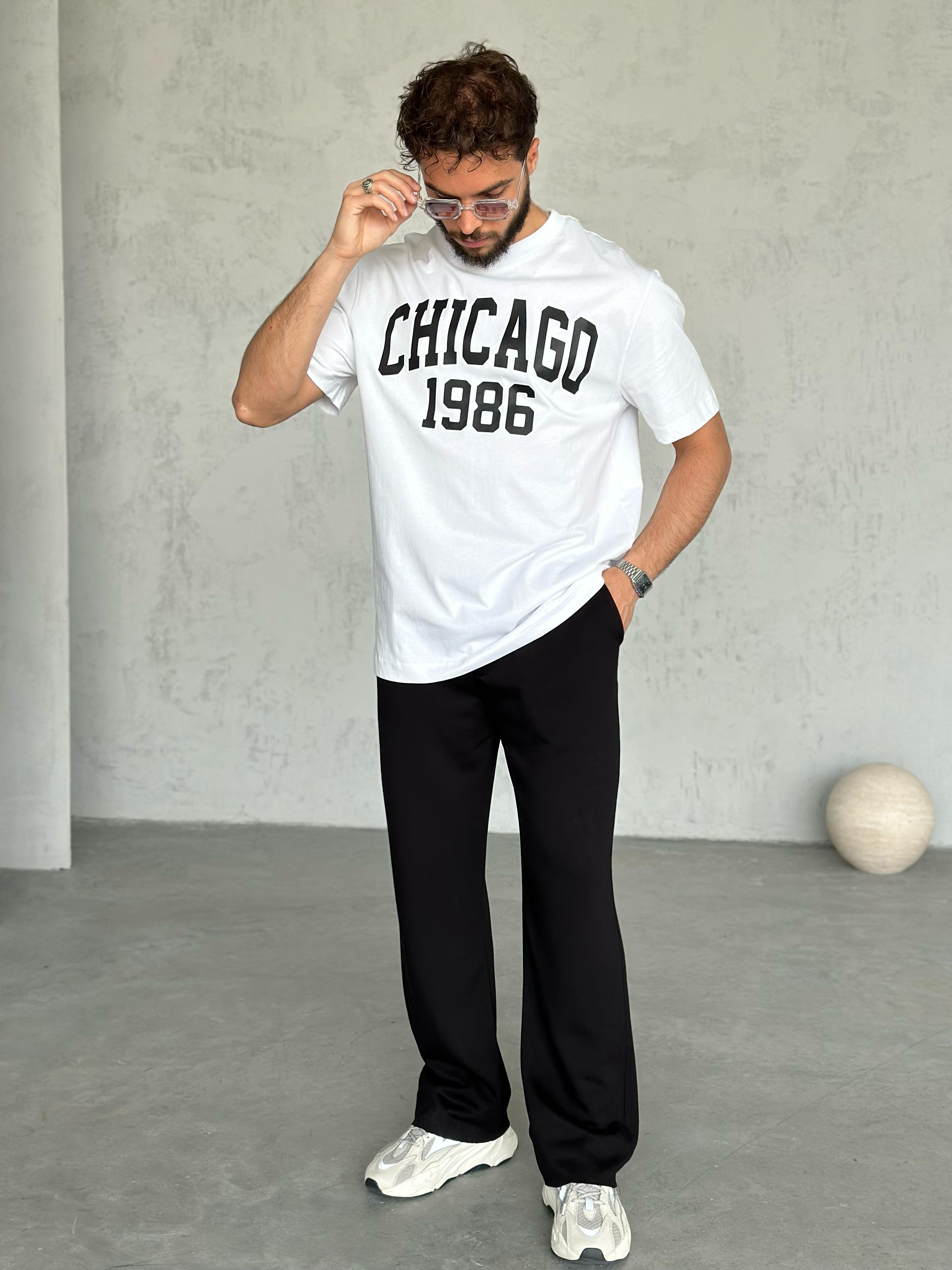 T1999 Chicago T-shirt Beyaz
