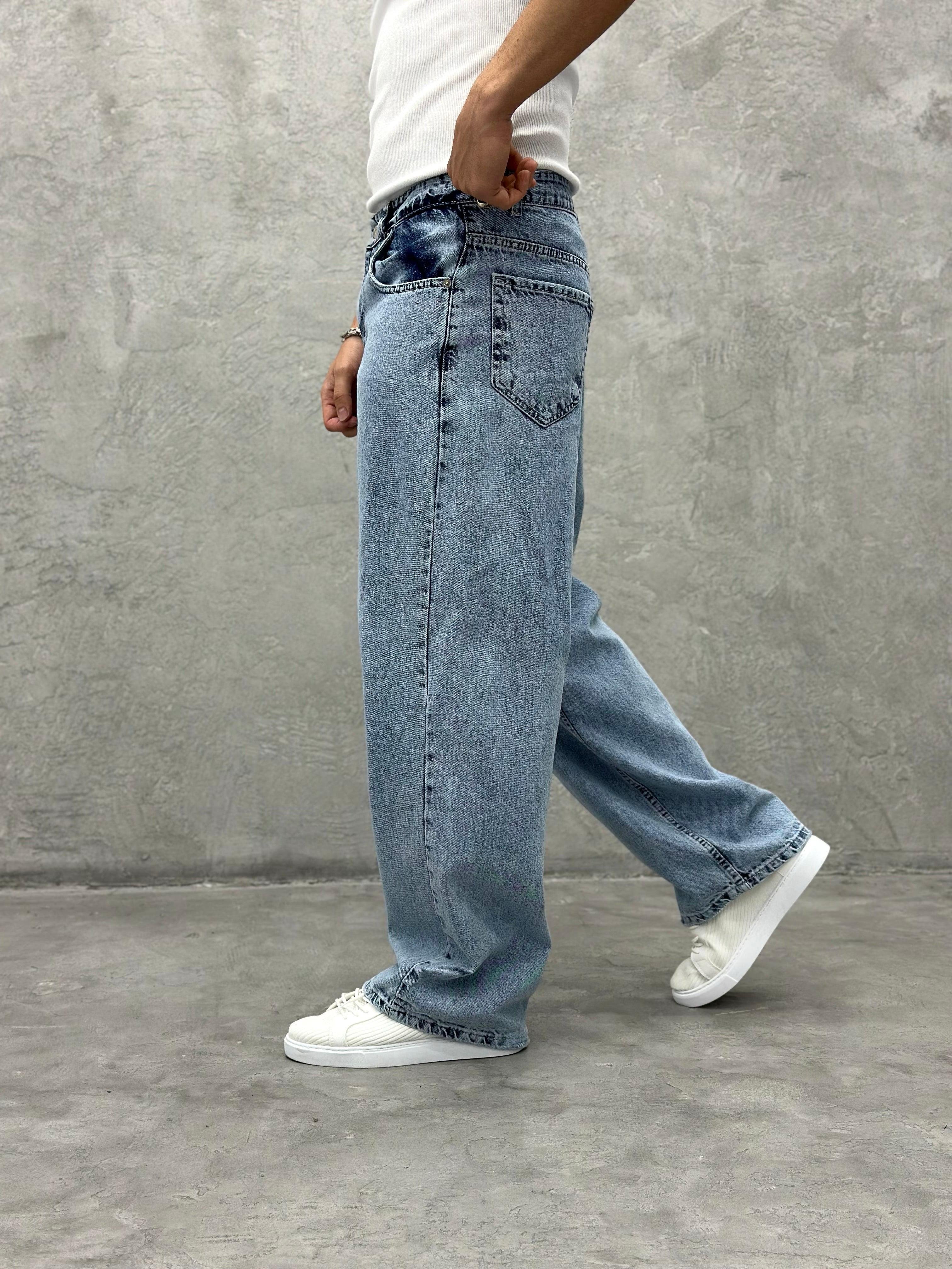 P430 MAVİ Ekstra Bol Baggy Pantolon