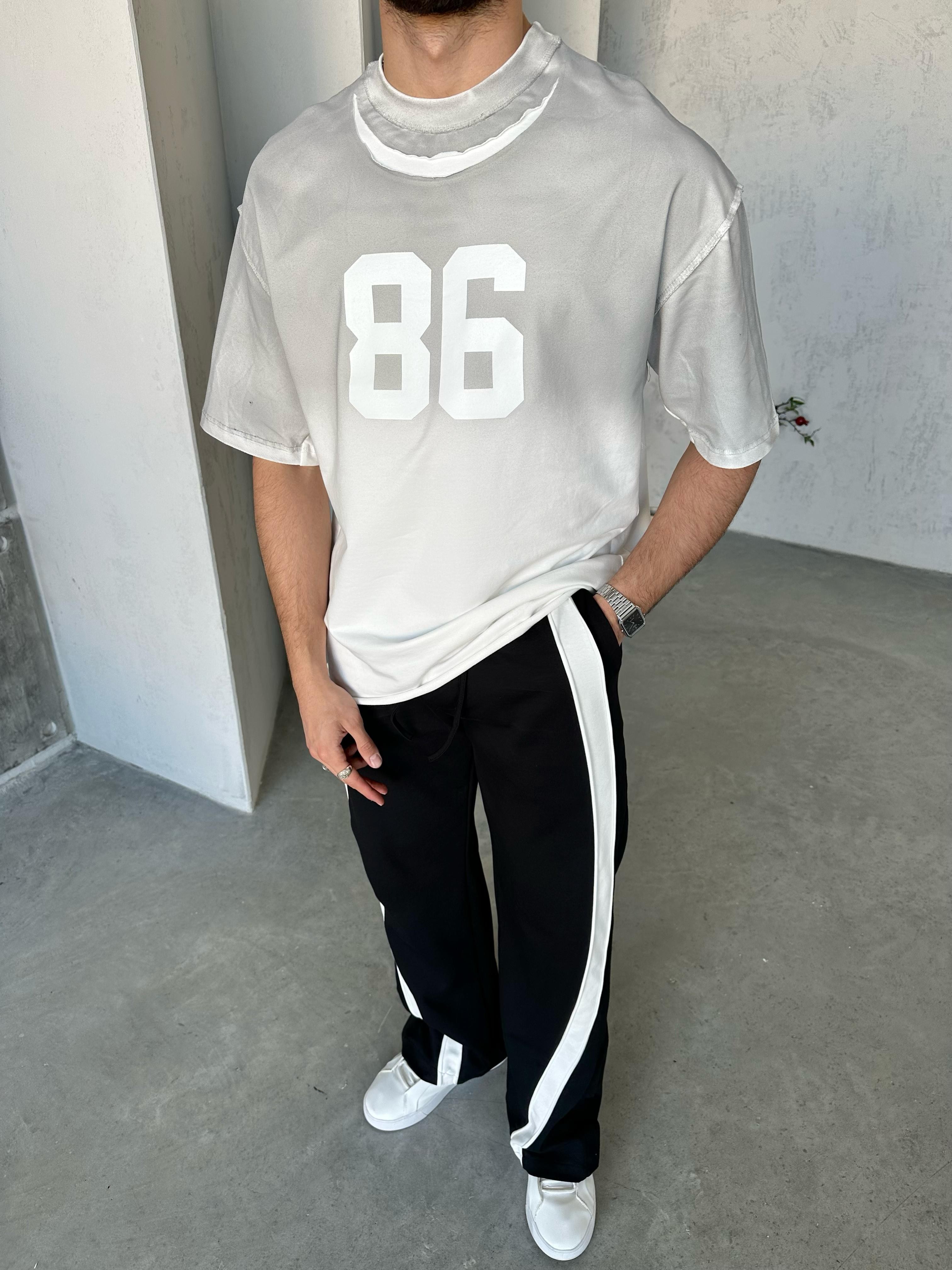 T500 Tasarım Yıkamalı Oversize T-shirt 