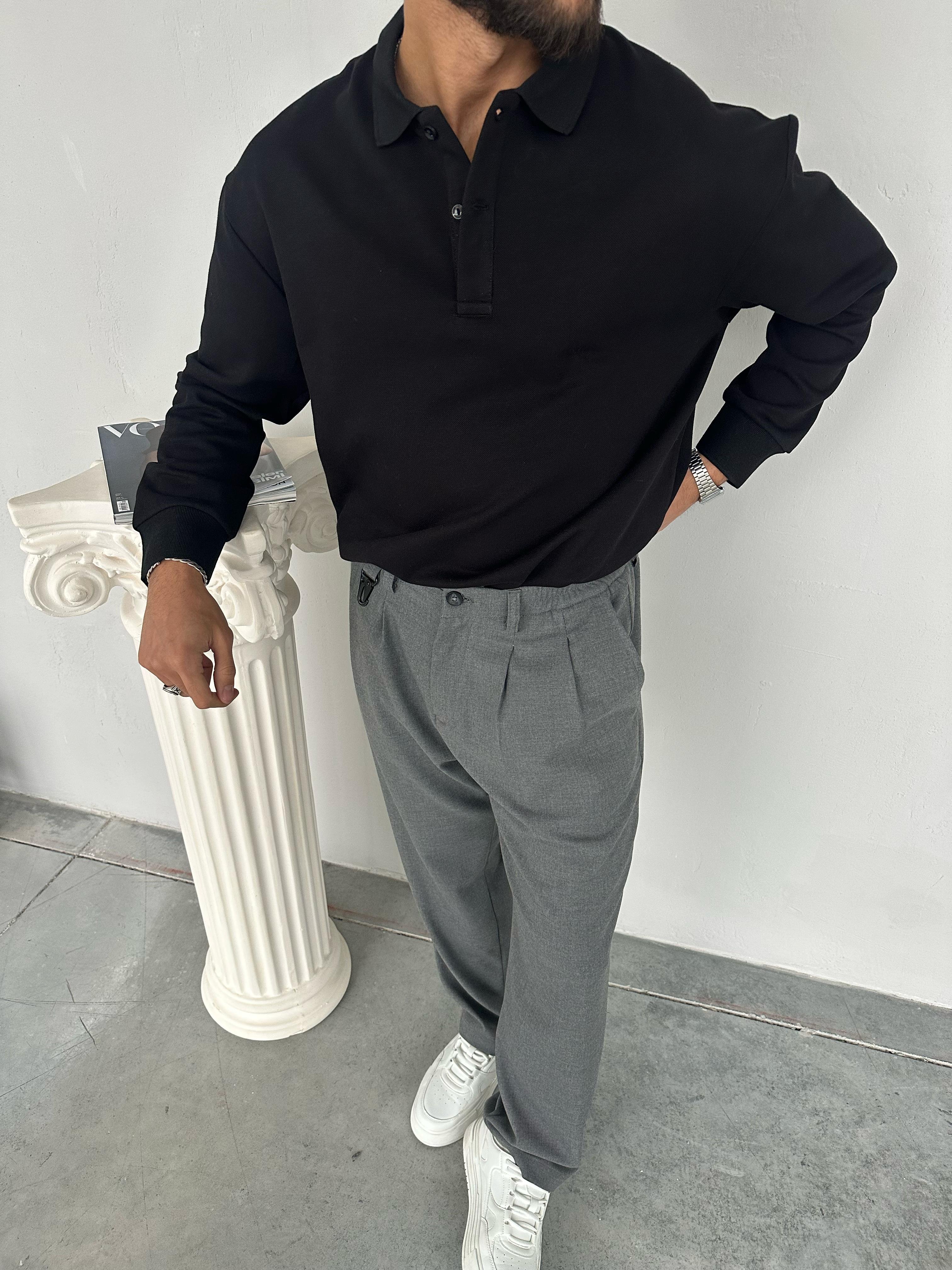 TR1004 BASIC POLO YAKA SİYAH
