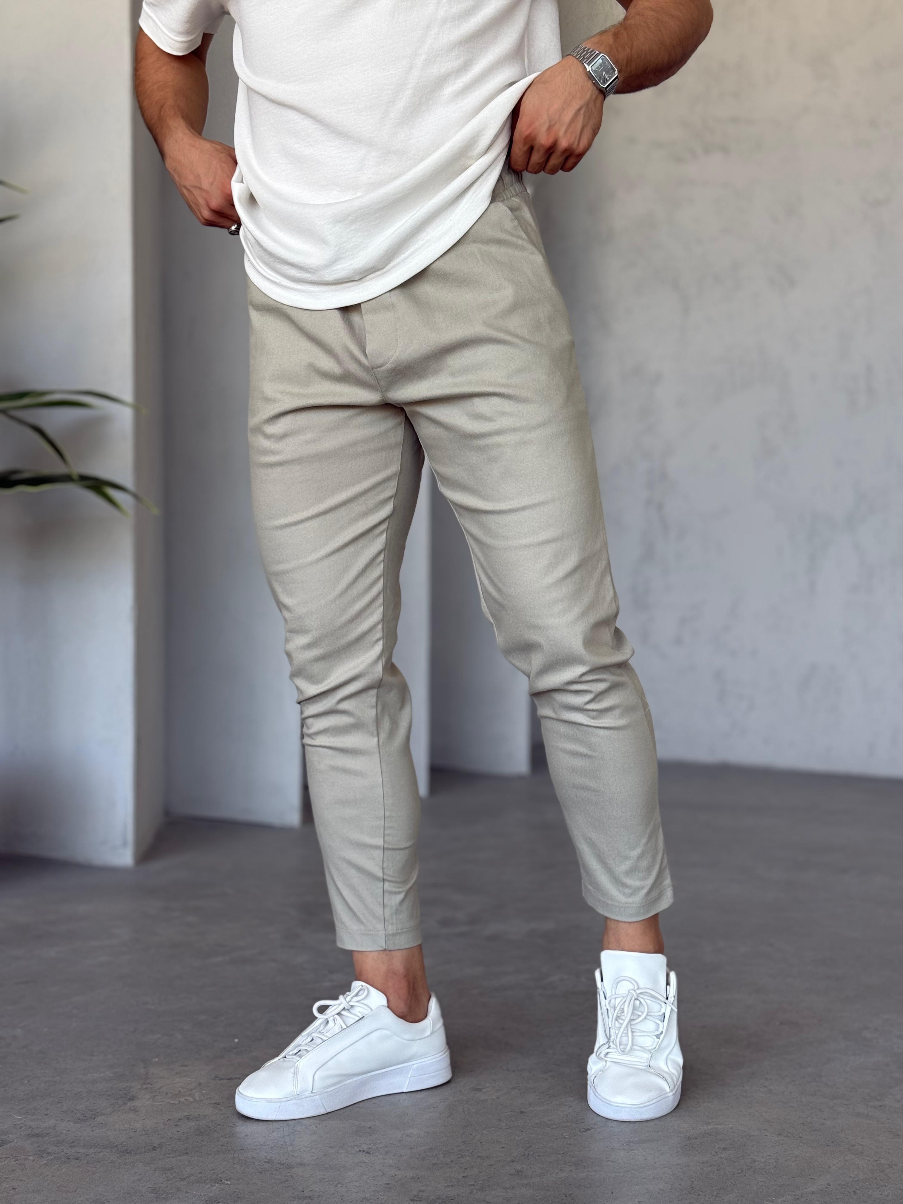 Km2103 Slim Kumaş Jogger Pantolon Çağla