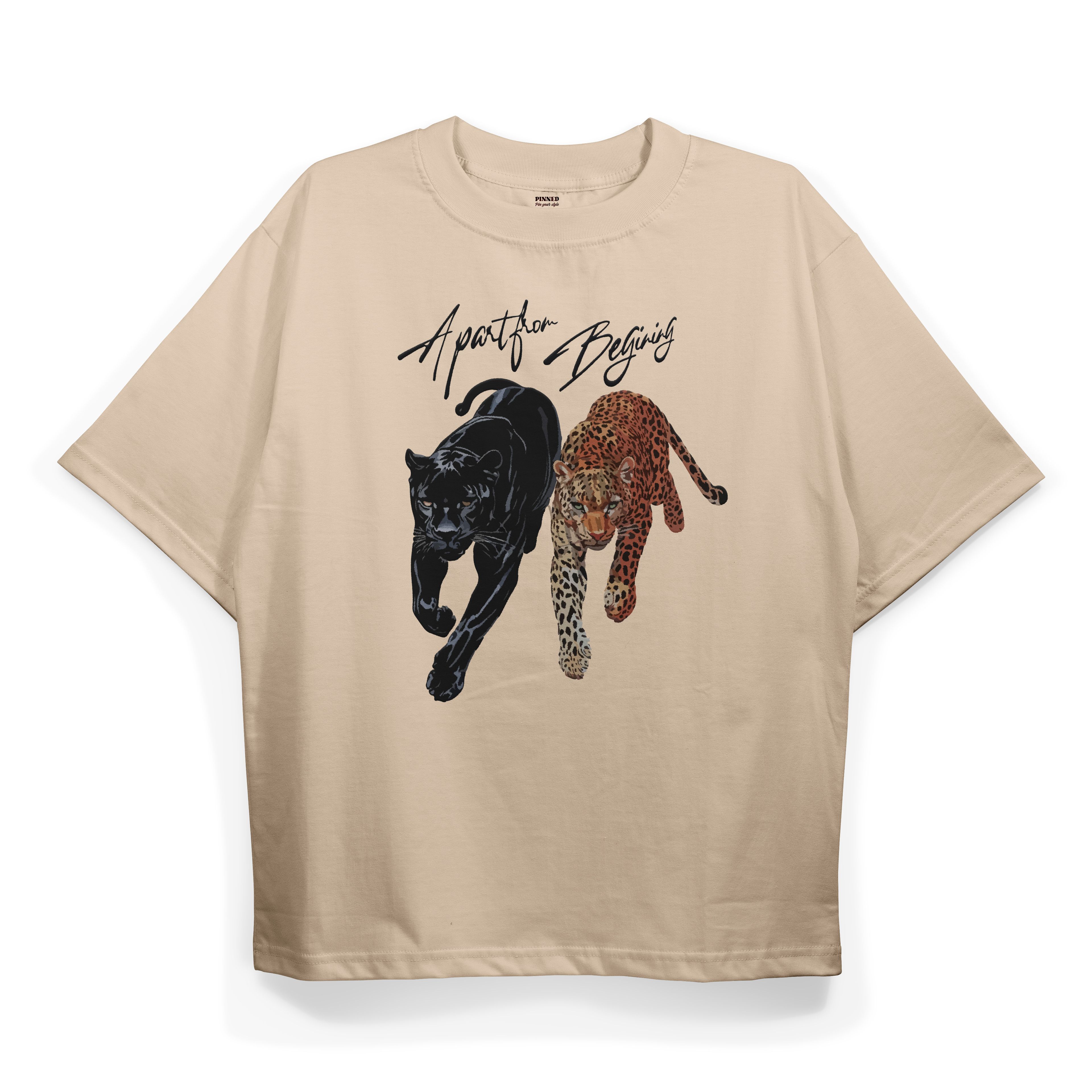 T2015 Panther Baskılı Oversize Tshirt