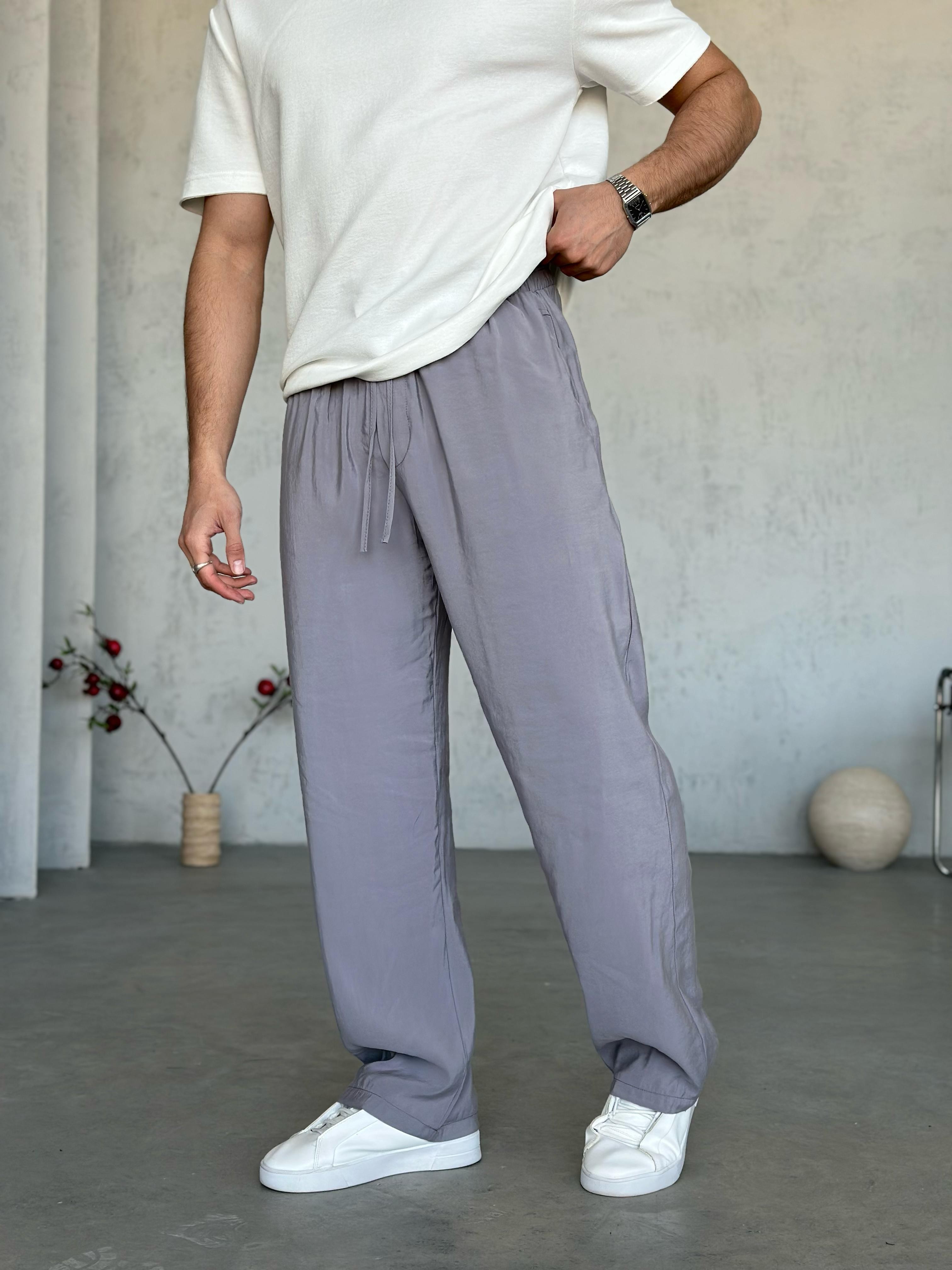 KM0101 Tensel Kumaş Baggy Pantolon Gri