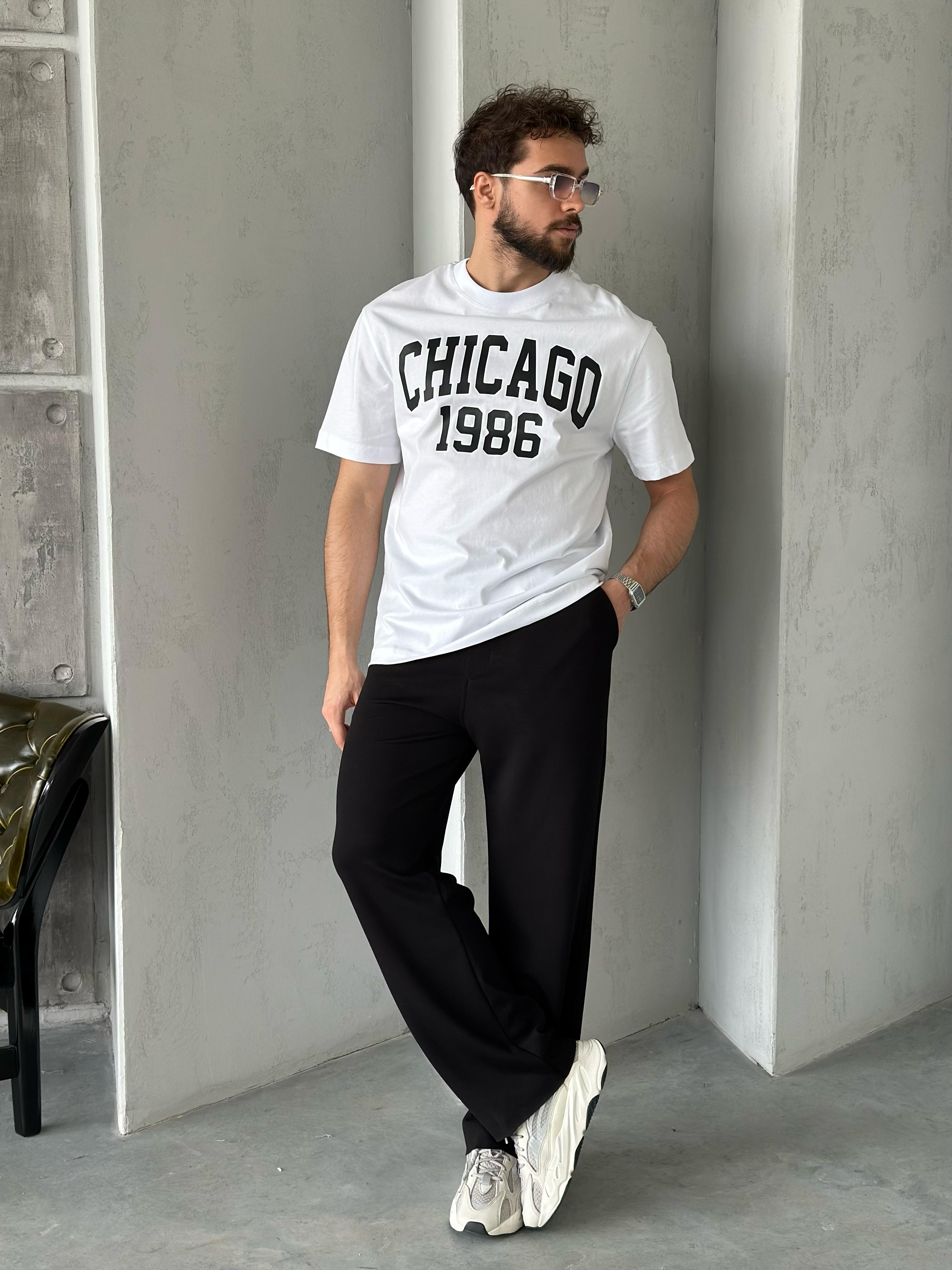 T1999 Chicago T-shirt Beyaz