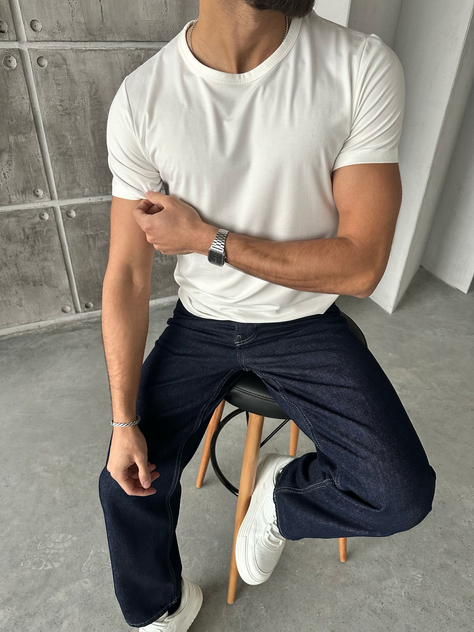 T103 MODAL KUMAŞ BASIC T-SHİRT BEYAZ