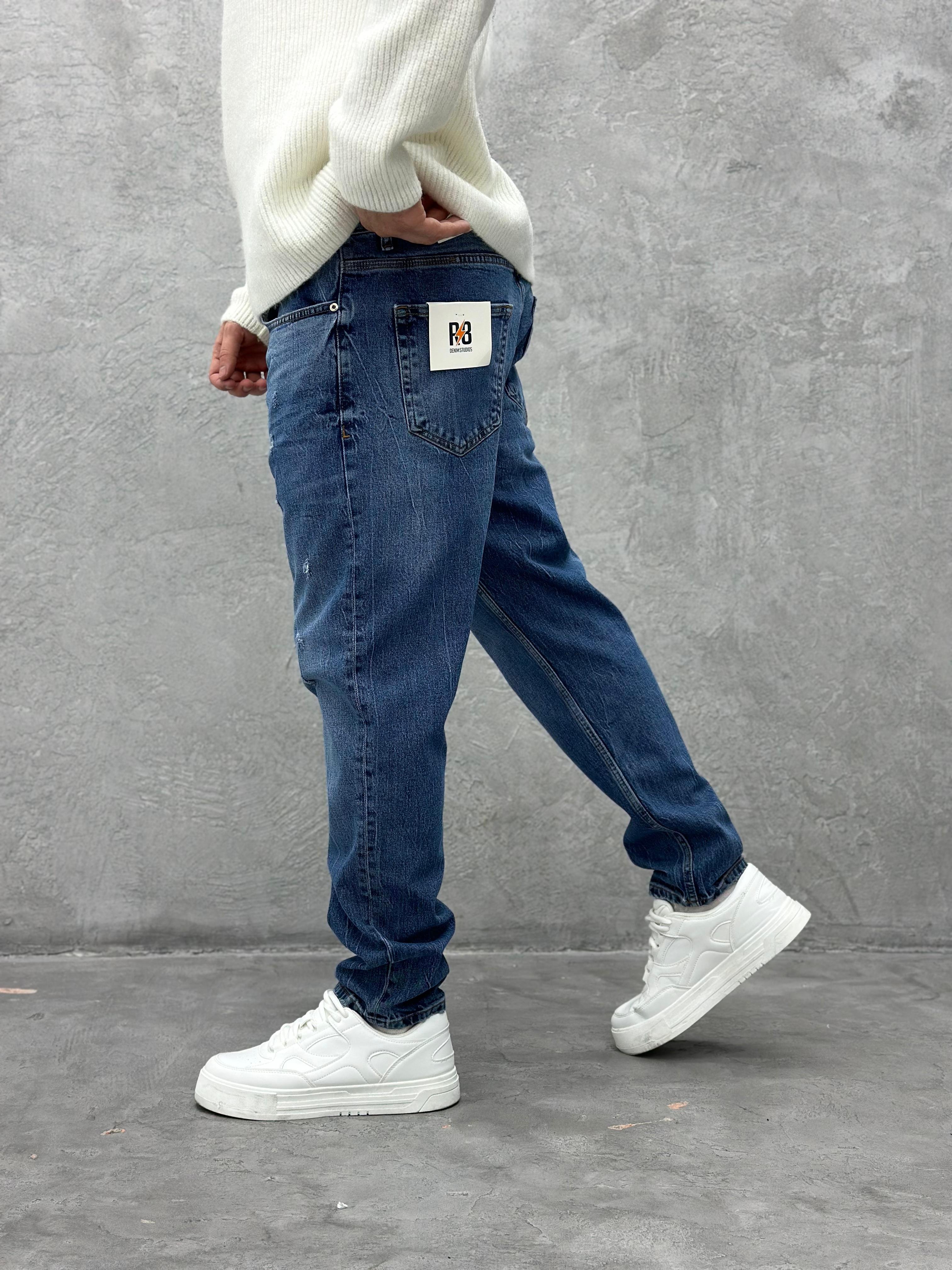 P518 Yikamali Mavi Detayli Boyfriend Pantolon - R