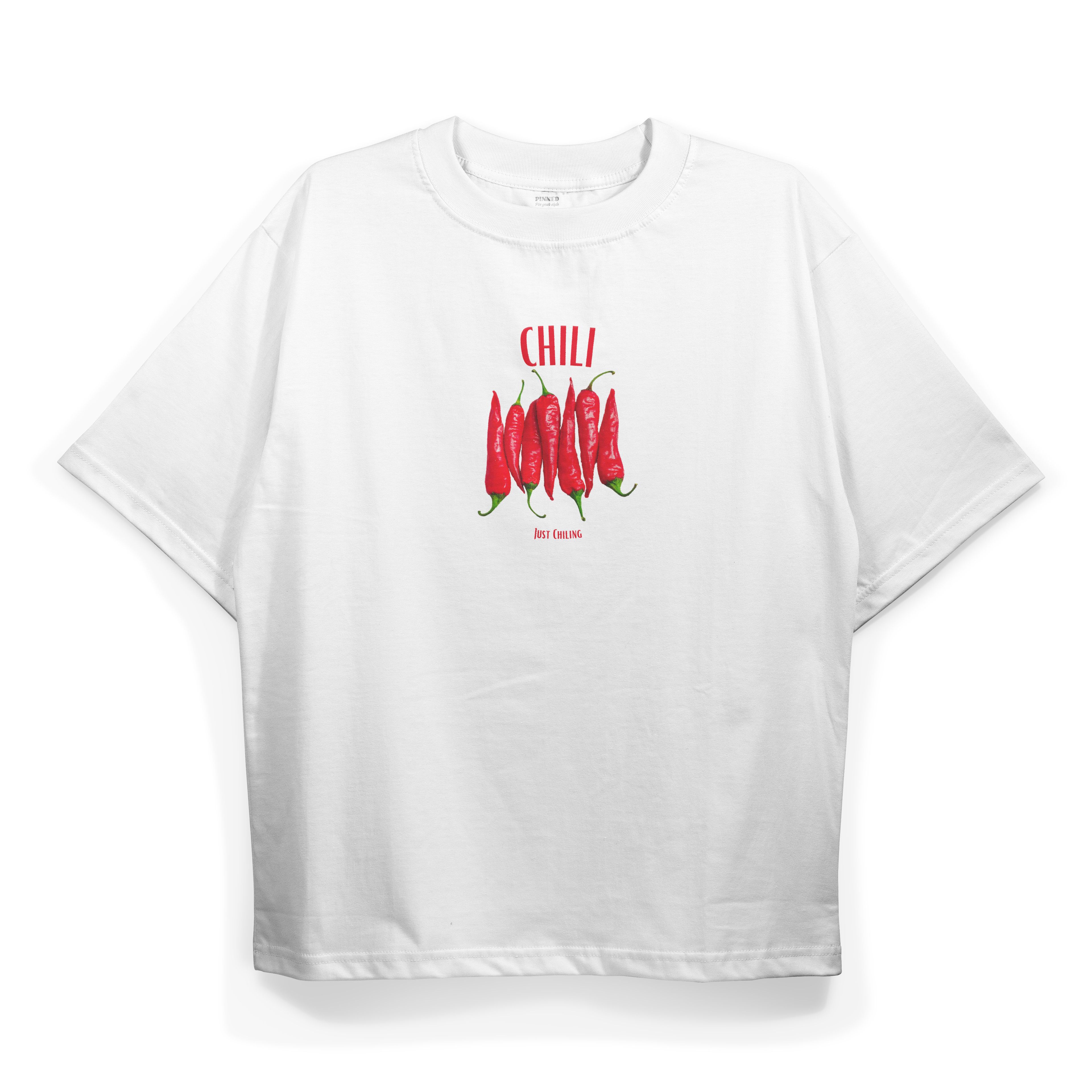 T2044 Chili Baskılı Oversize Tshirt