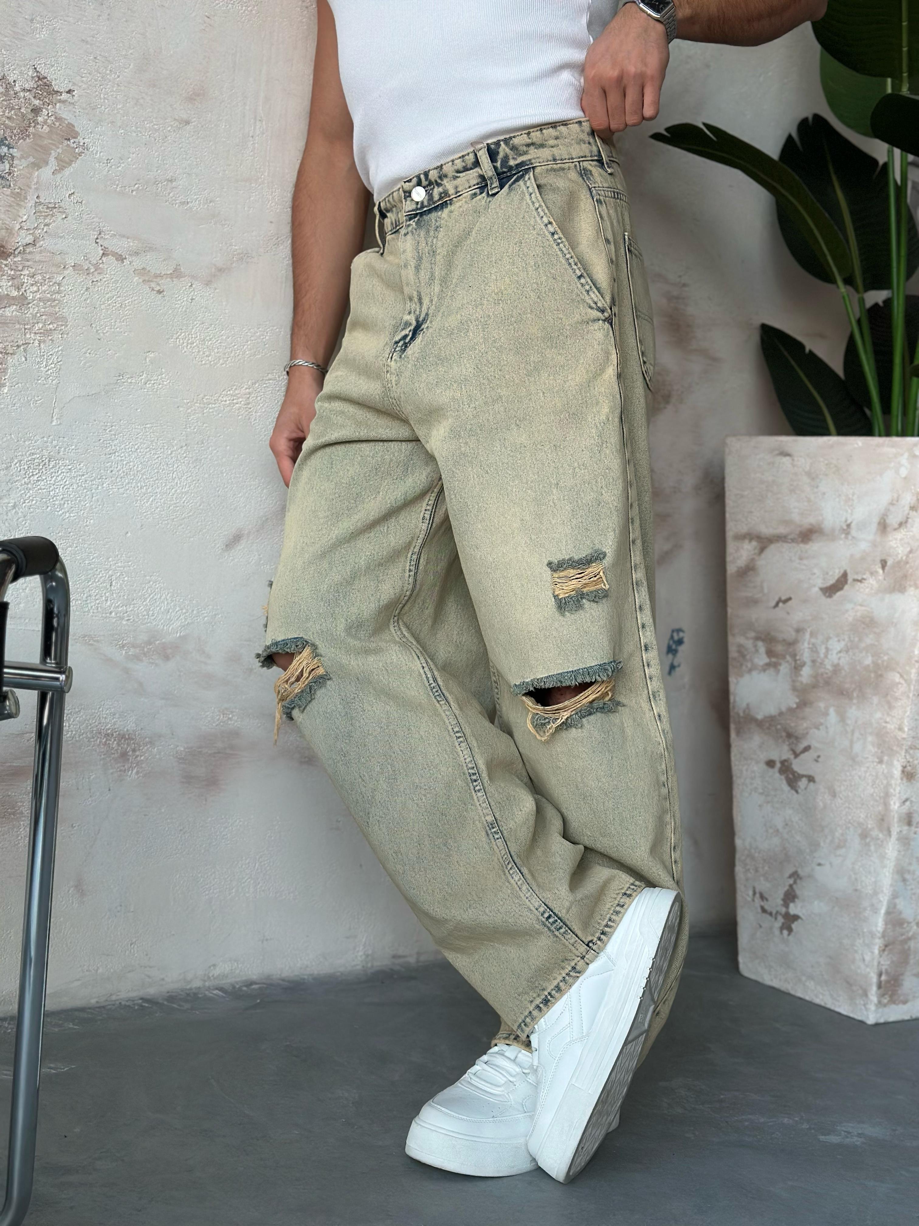 P512 YIKAMALI EKSTRA BOL BAGGY PANTOLON