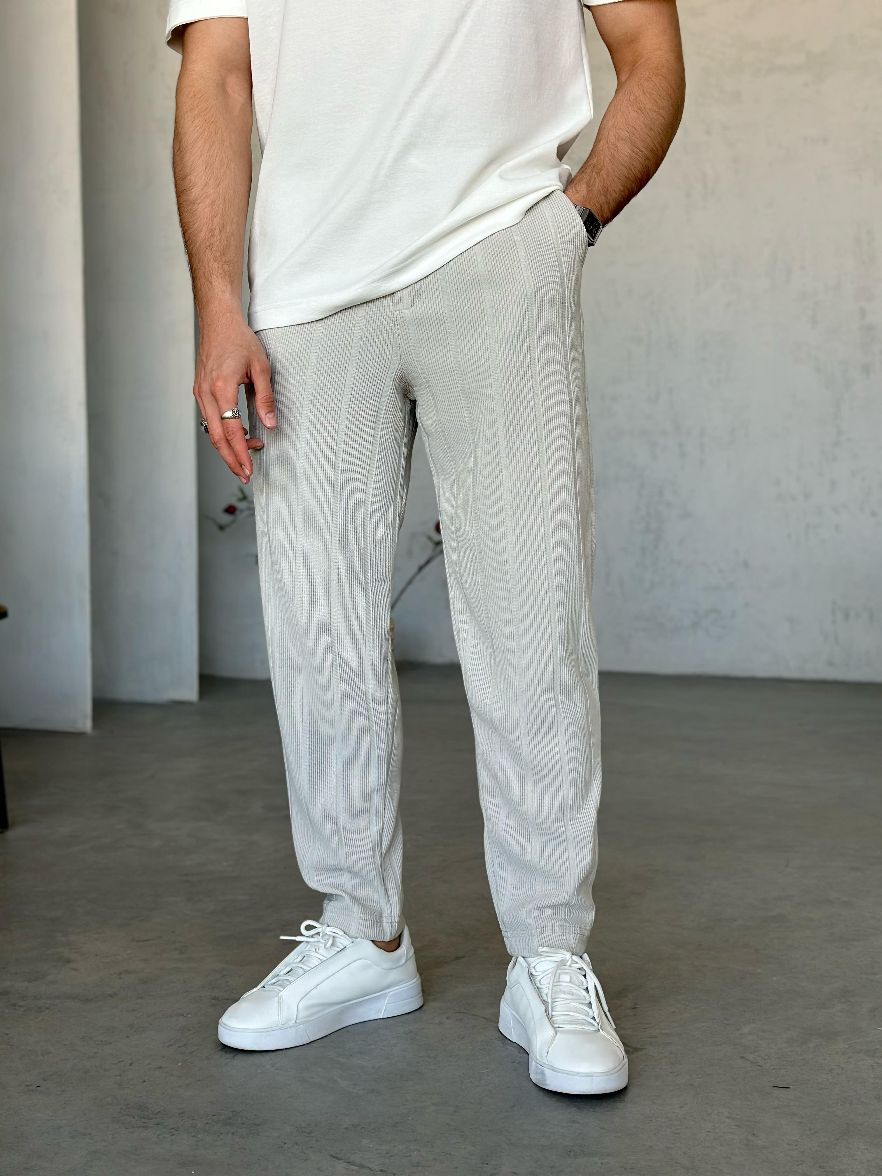 KM3600 Havuç Kesim Fitilli Jogger Gri