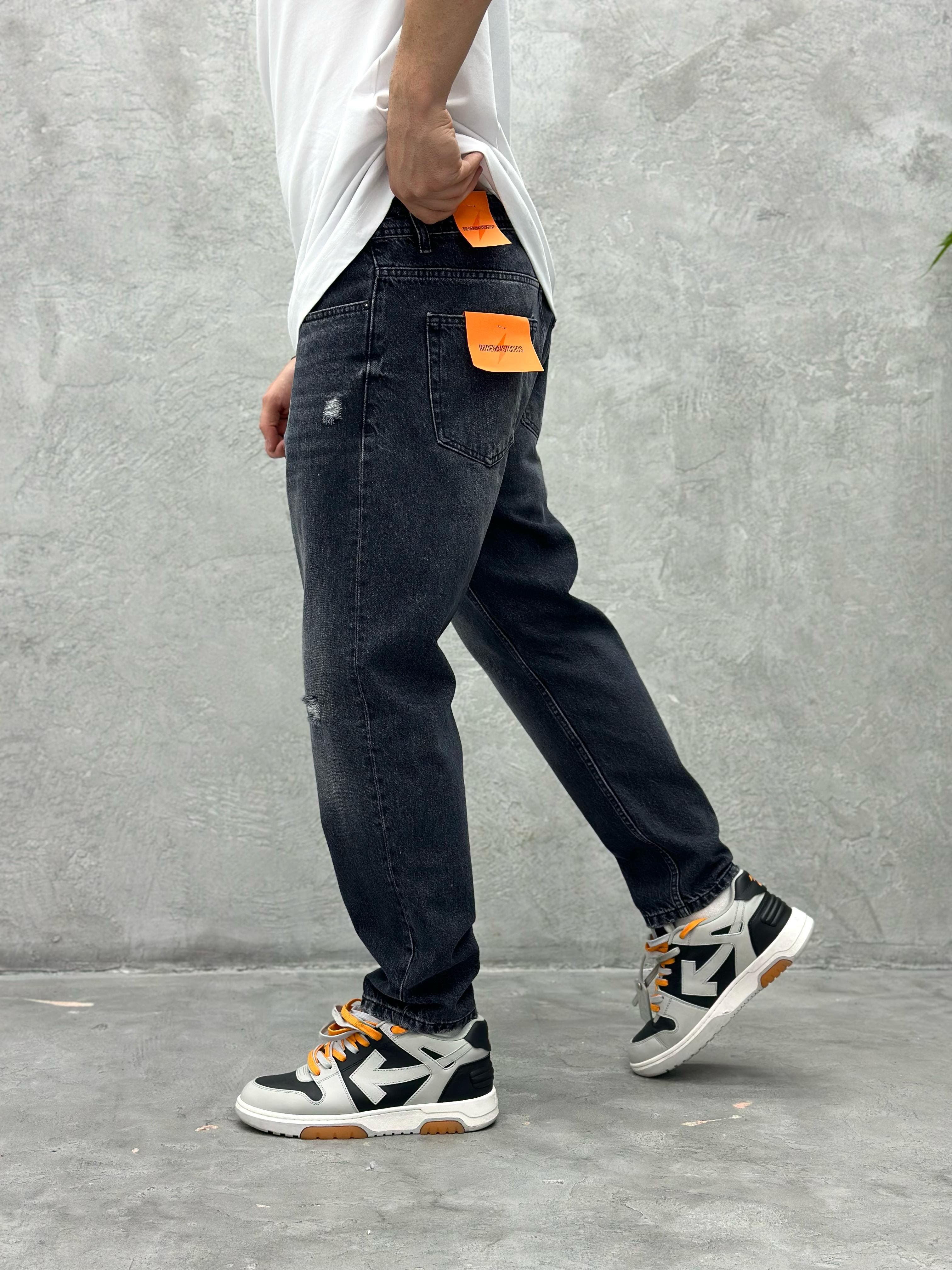 P508 FÜME YIRTIK DETAYLI BOYFRIEND PANTOLON