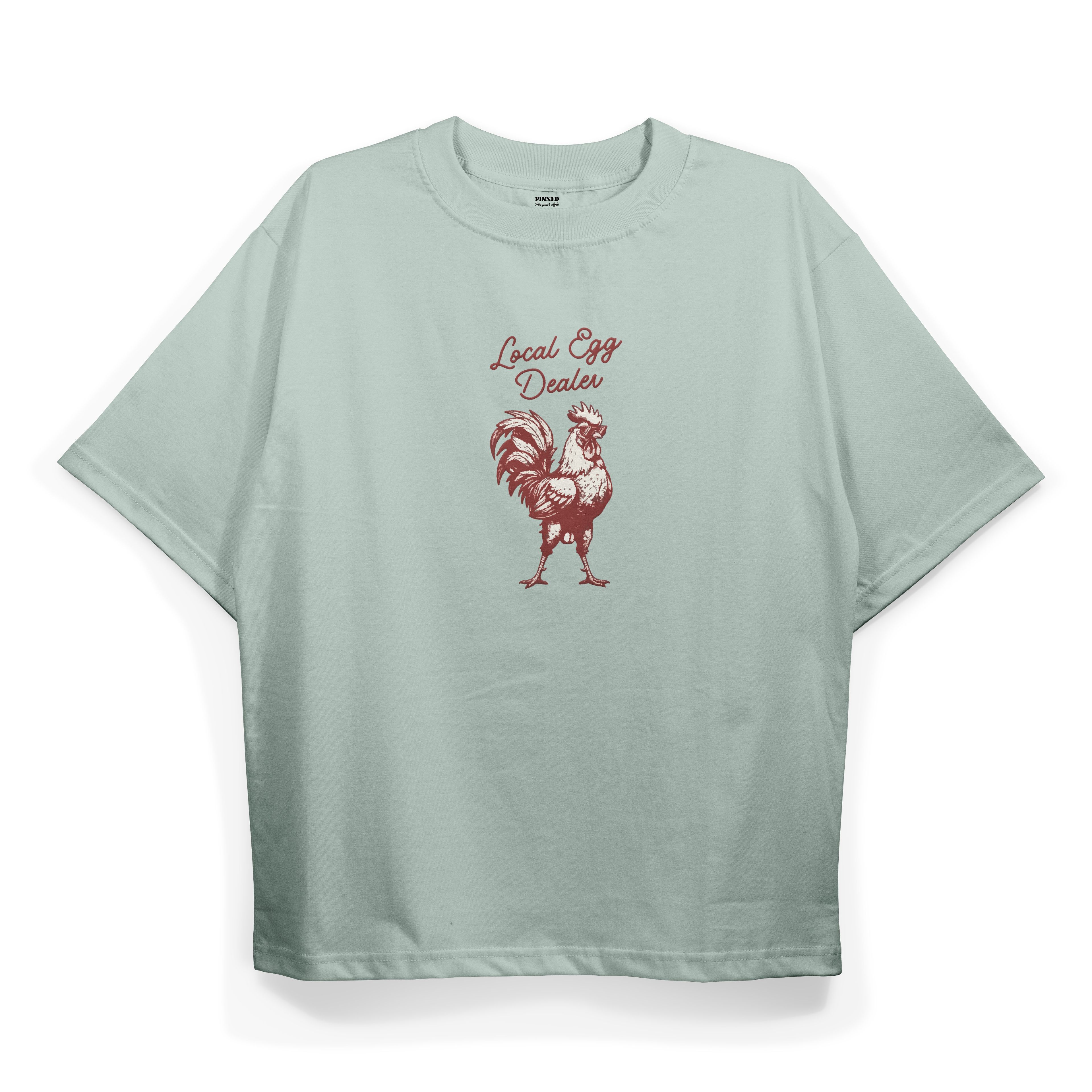 T2043 Local Egg Baskılı Oversize Tshirt