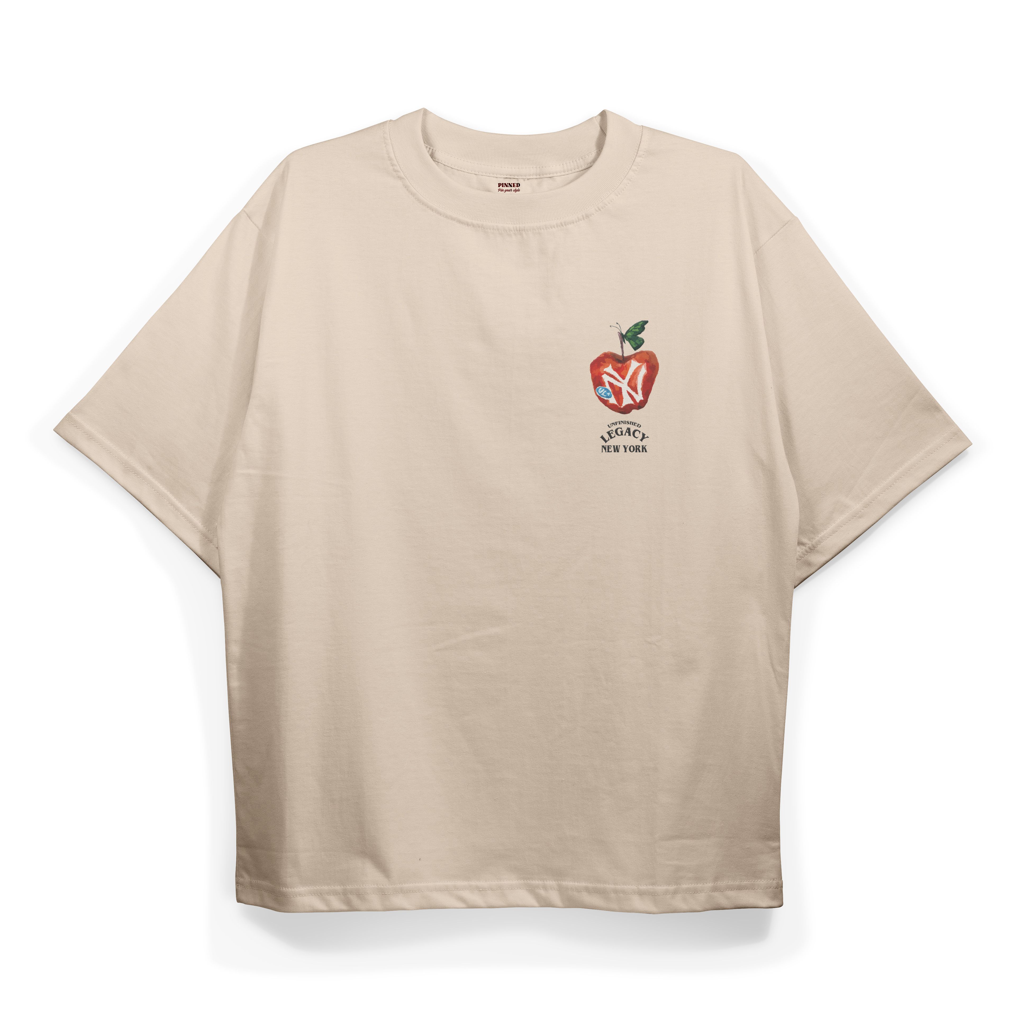 T2018 Ny Apple Baskılı Oversize Tshirt