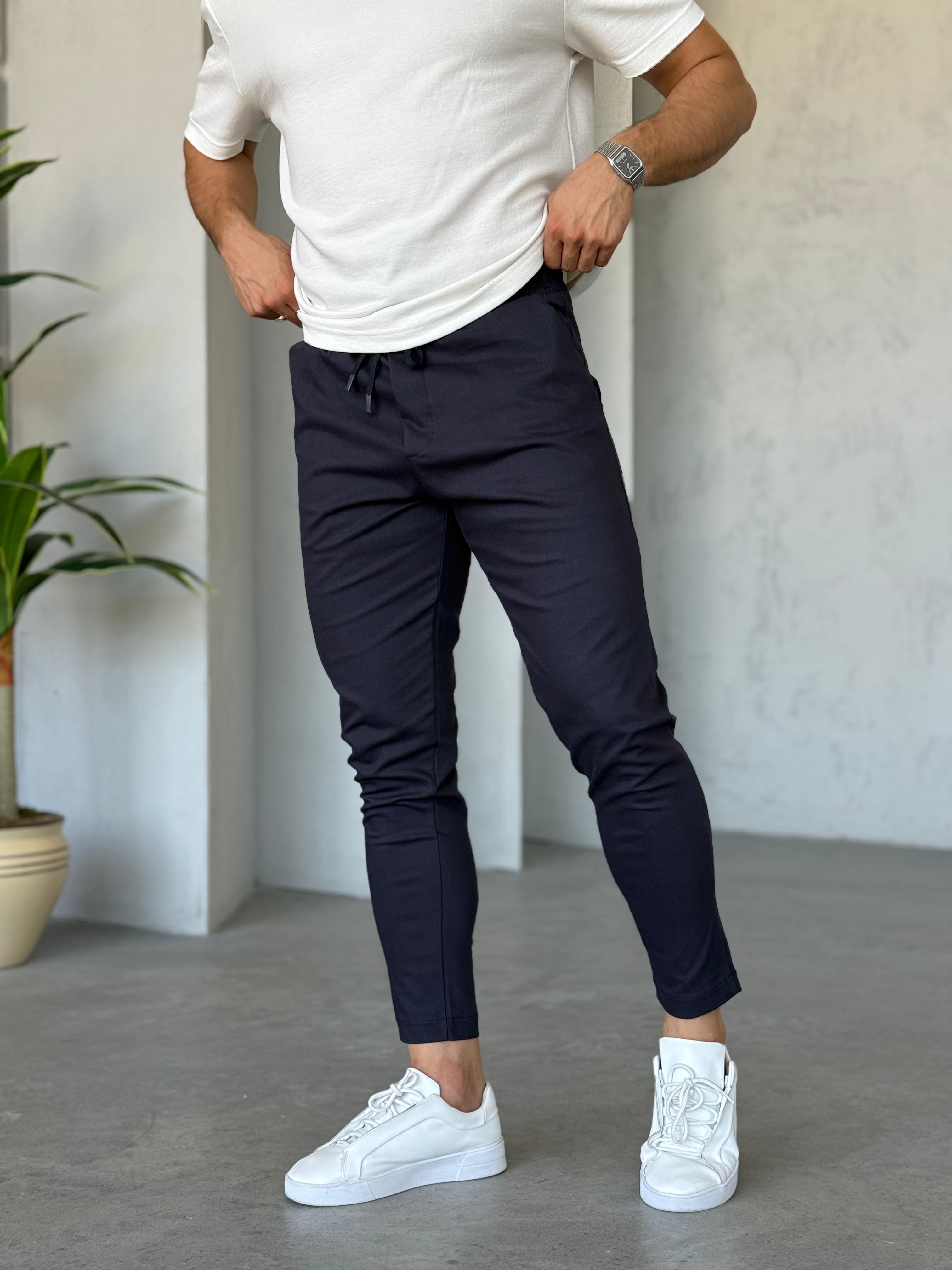 Km2104 Slim Kumaş Jogger Pantolon Lacivert