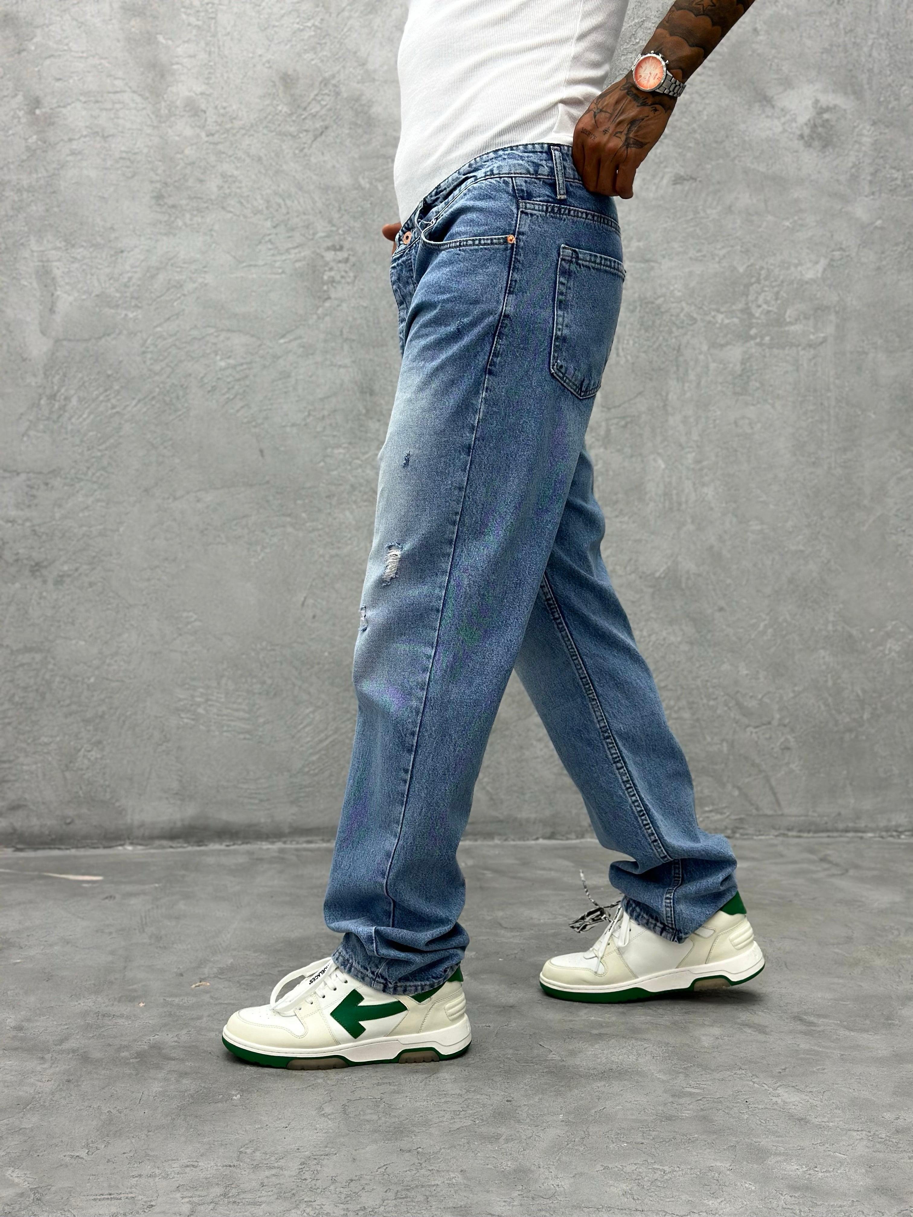 P504 YIRTIK DETAYLI BAGGY PANTOLON