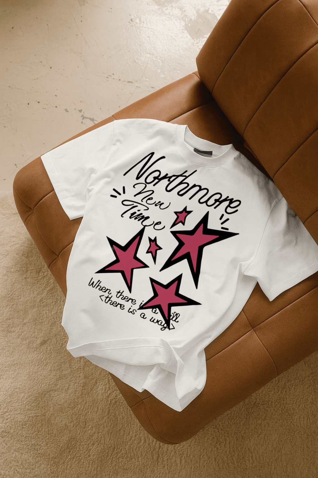 T2045 Northmore Baskılı Oversize Tshirt