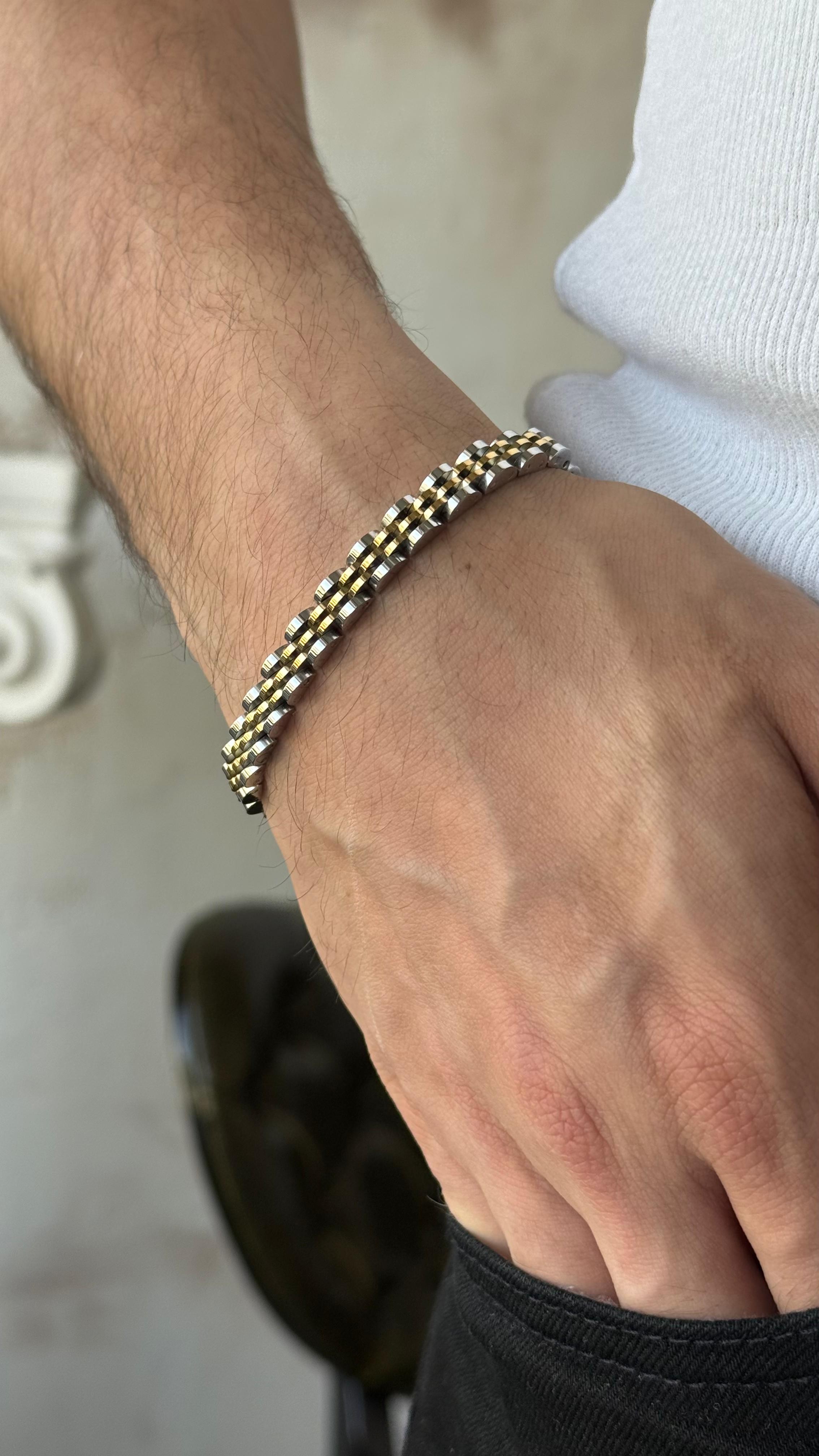 AK205 Gold Çelik Bileklik