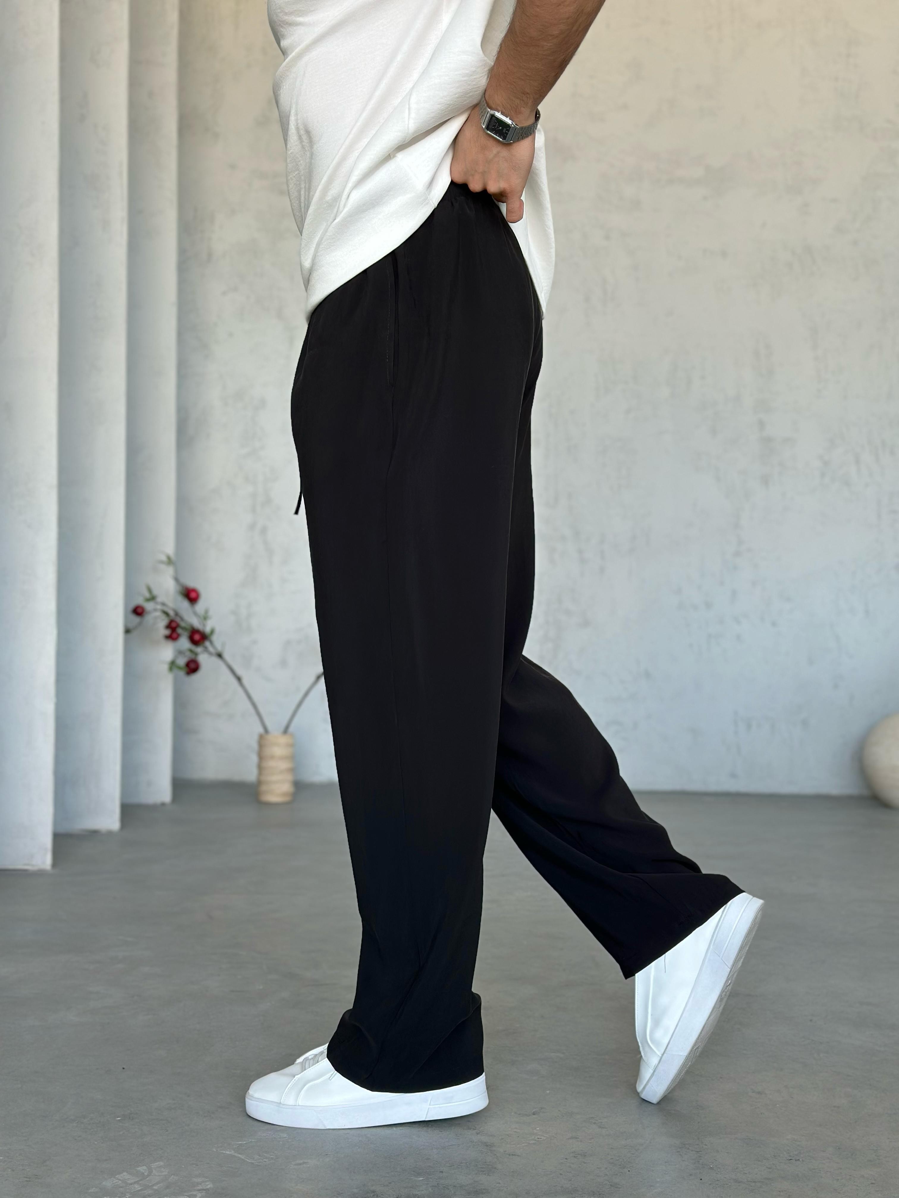 KM0100 Tensel Kumaş Baggy Pantolon Siyah
