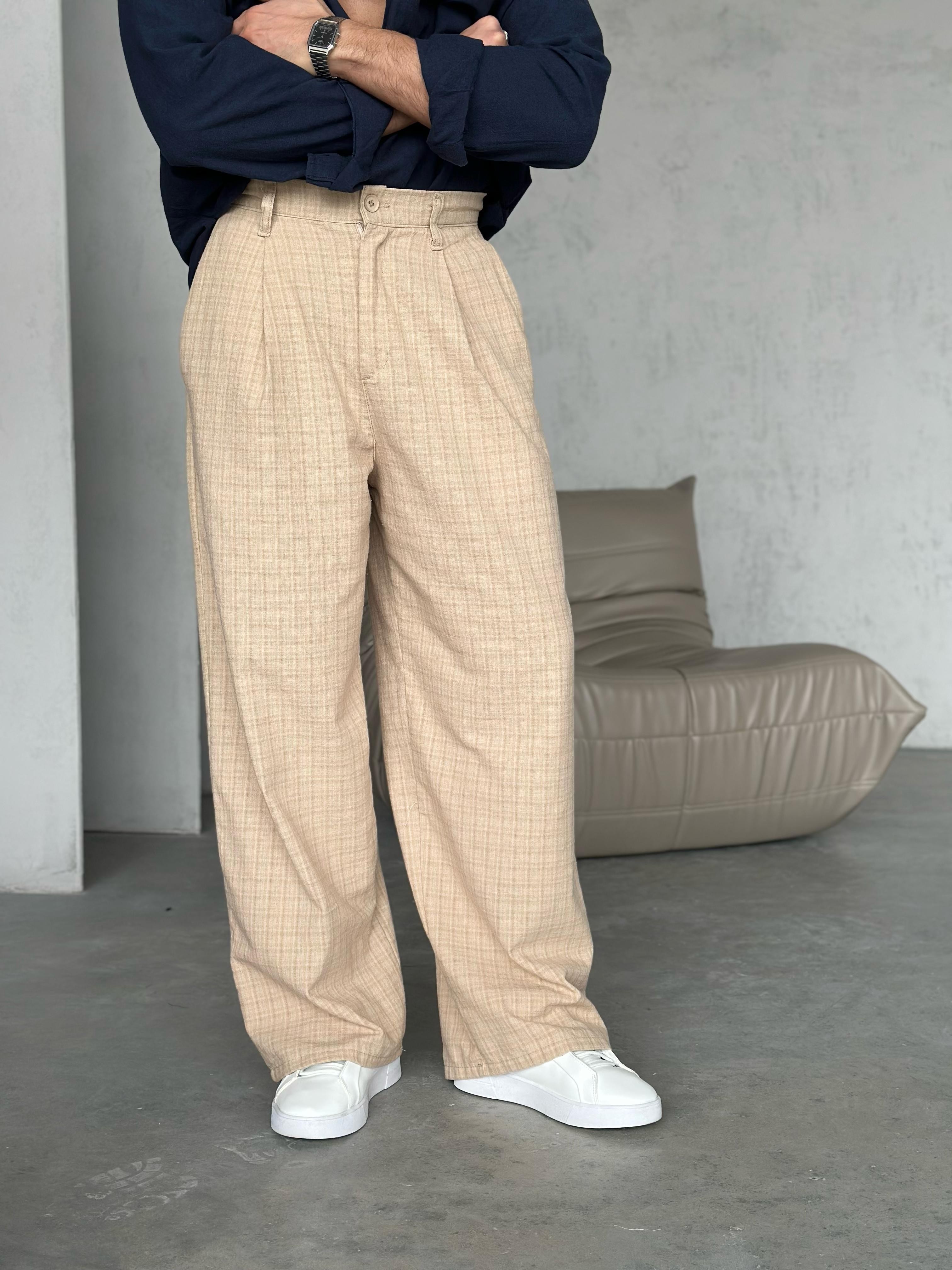 Old Money Baggy Kumaş Pantolon Bej