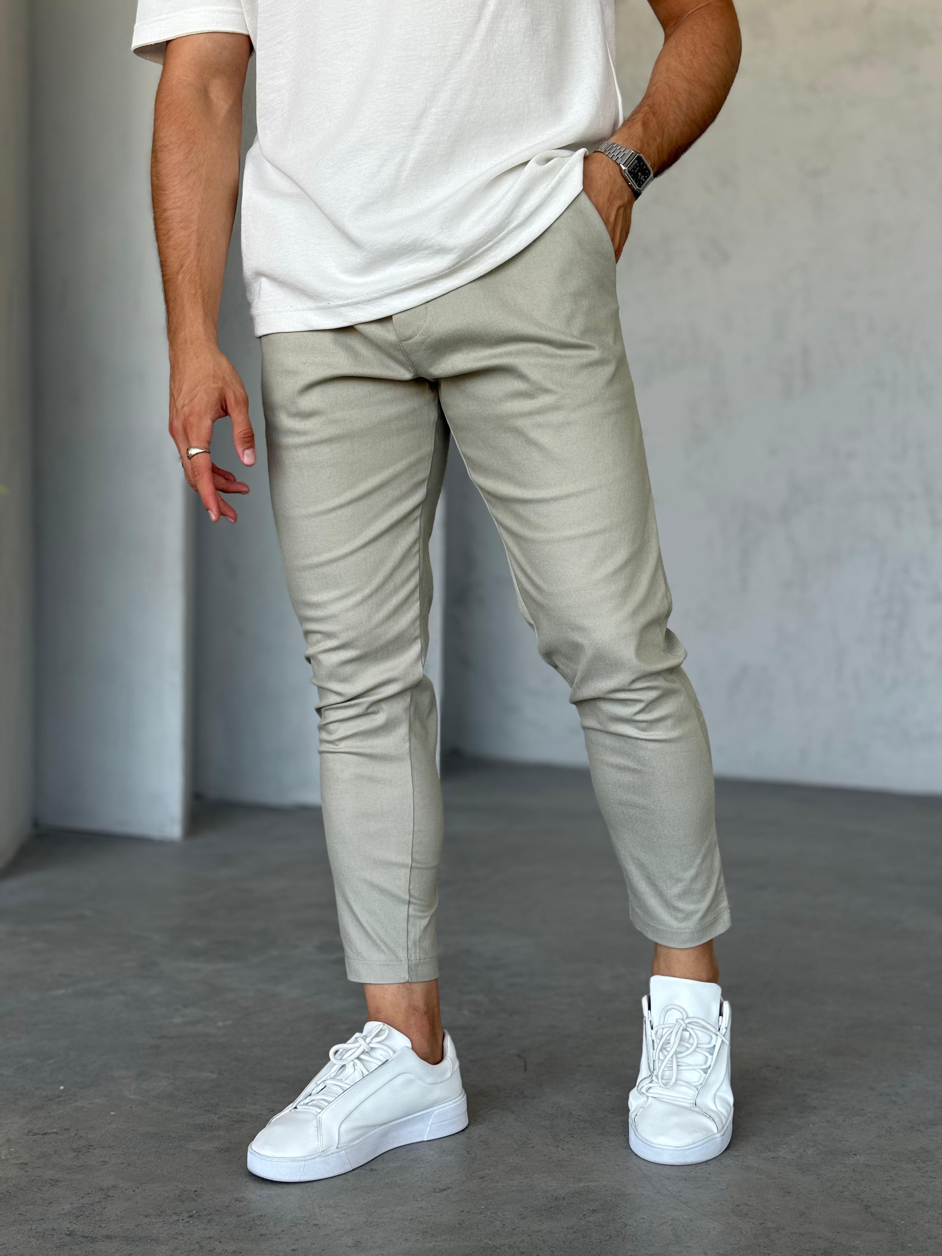 Km2103 Slim Kumaş Jogger Pantolon Çağla