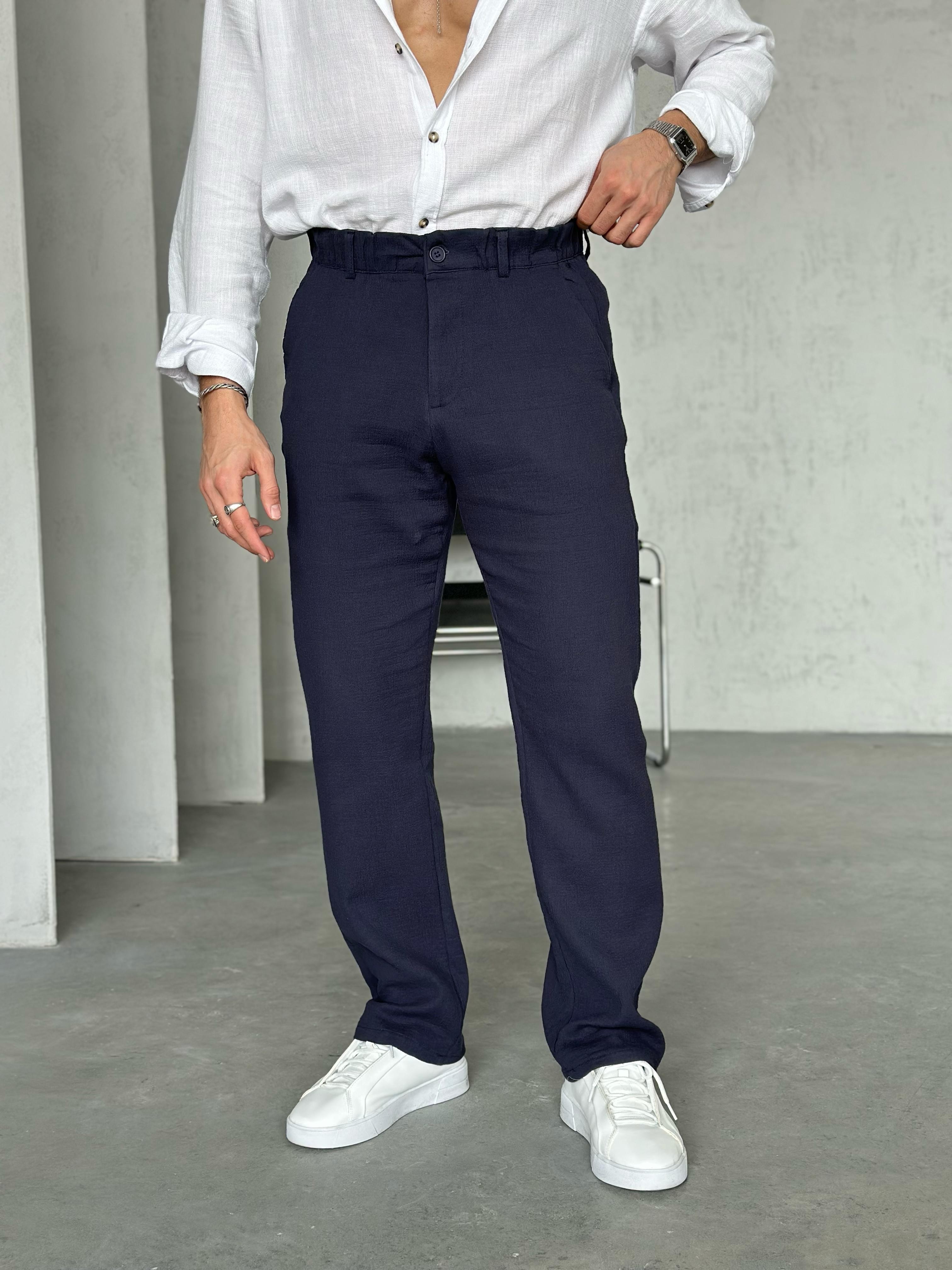 KM50661 Dokulu jogger pantolon LACİVERT - W