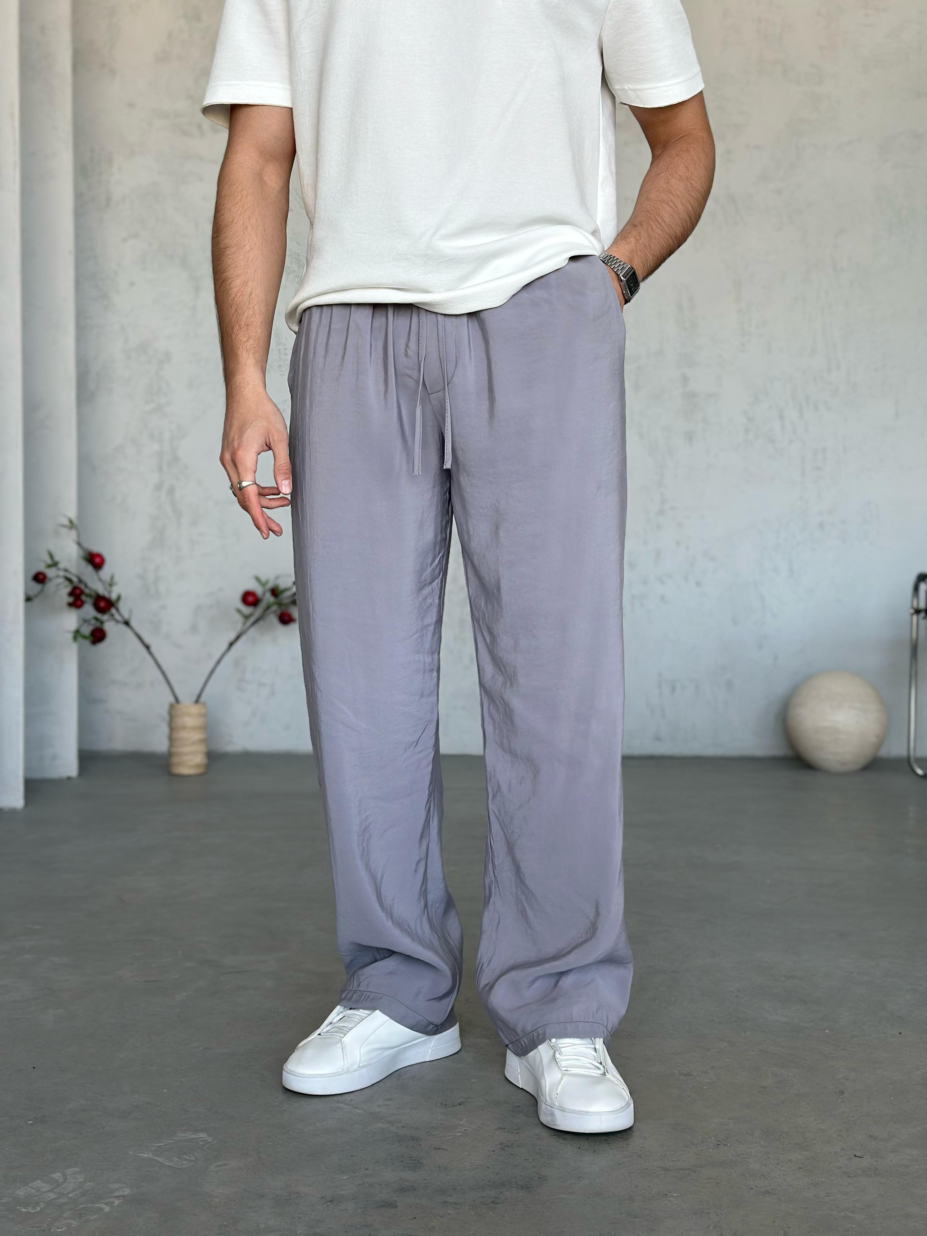 KM0101 Tensel Kumaş Baggy Pantolon Gri