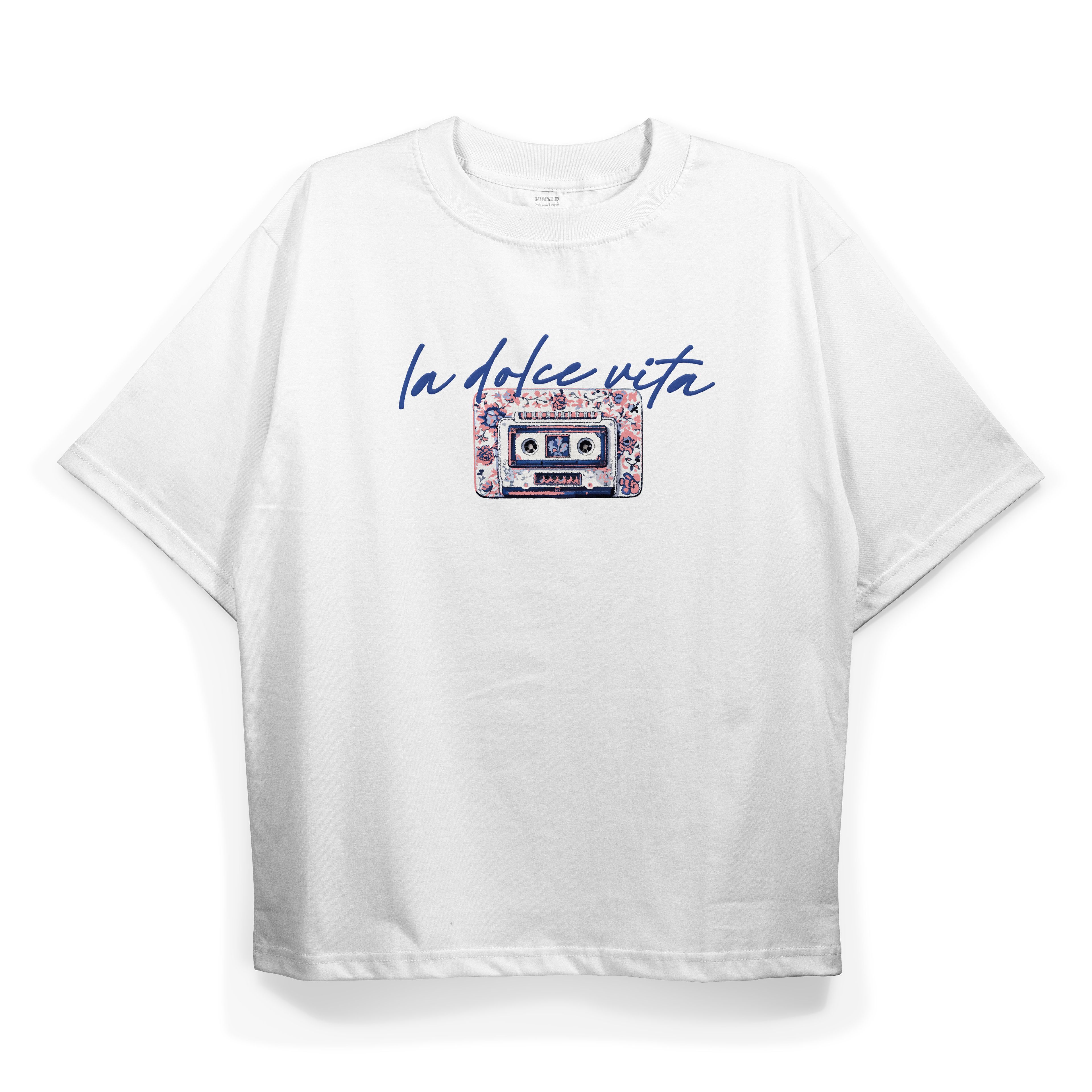 T2020 La dolce vita Baskılı Oversize Tshirt