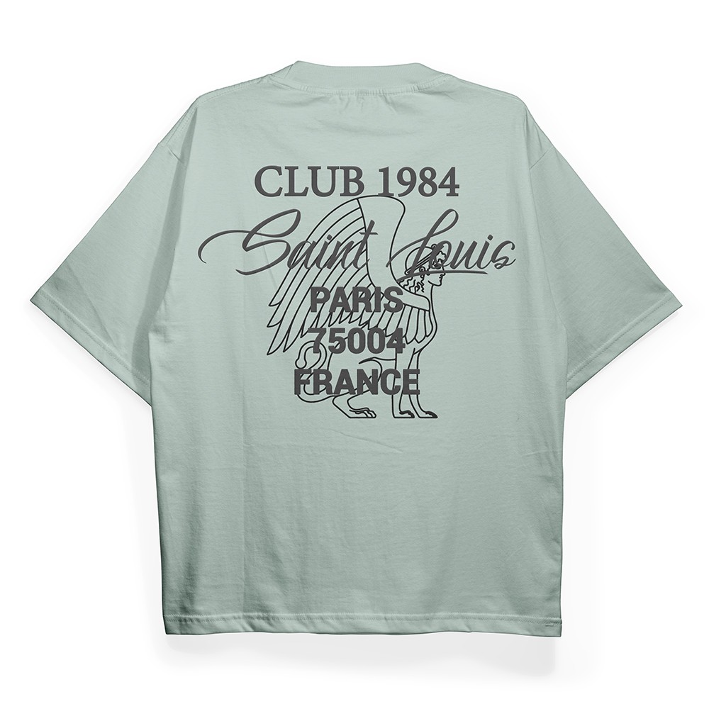 T2035 Paris Baskılı Oversize Tshirt