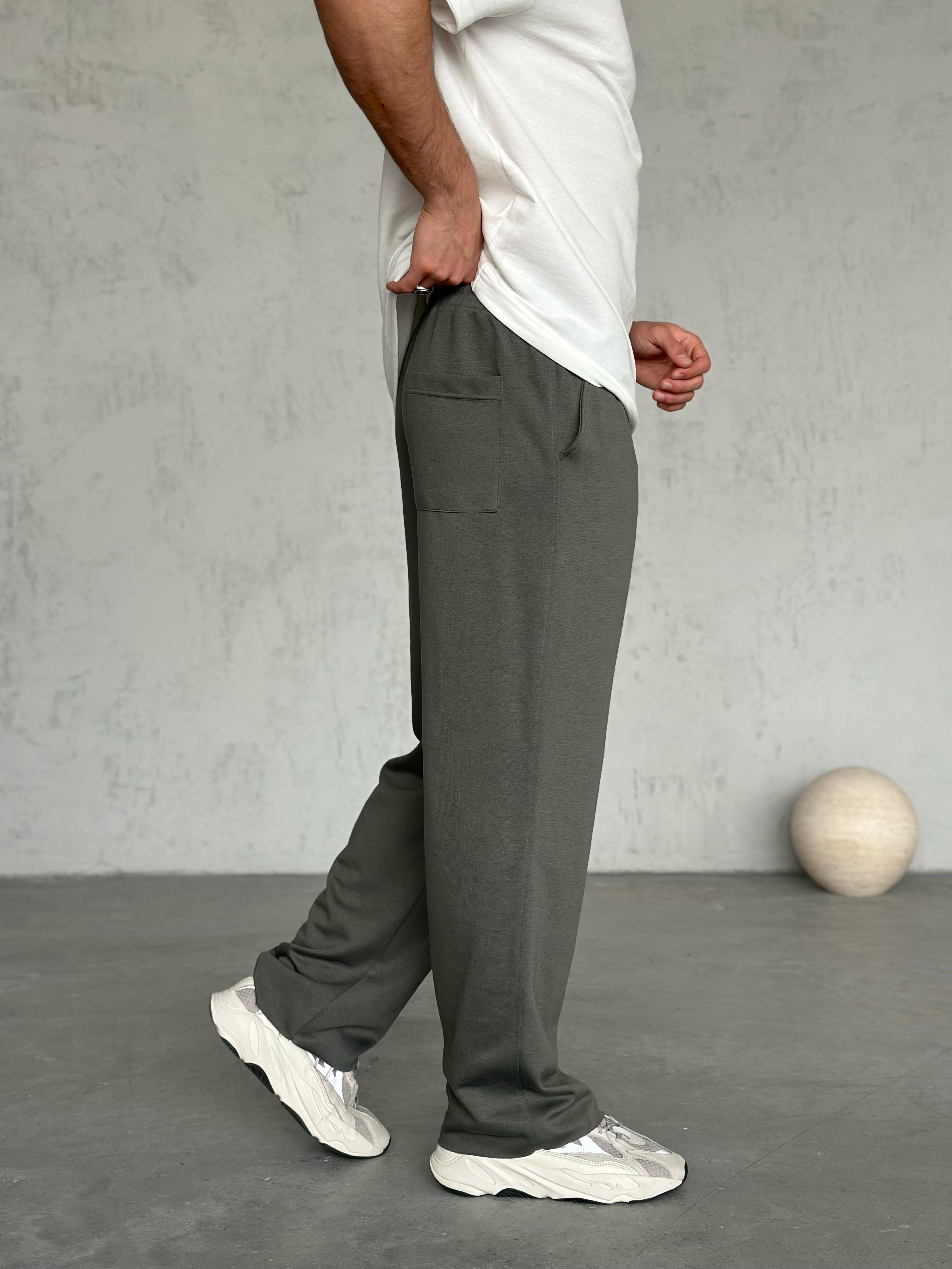 KM1923 Modal Kumaş Jogger Pantolon Haki
