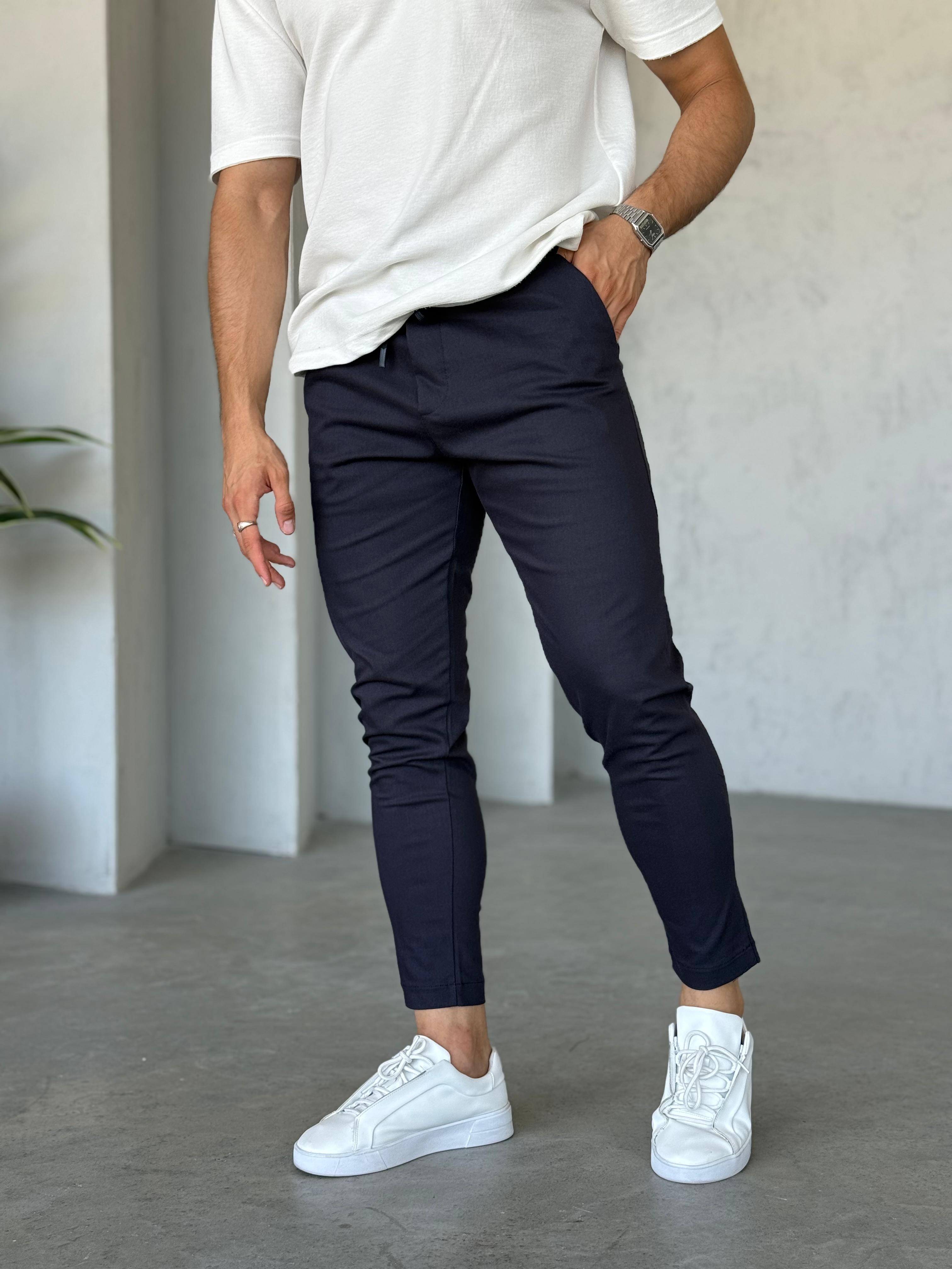Km2104 Slim Kumaş Jogger Pantolon Lacivert