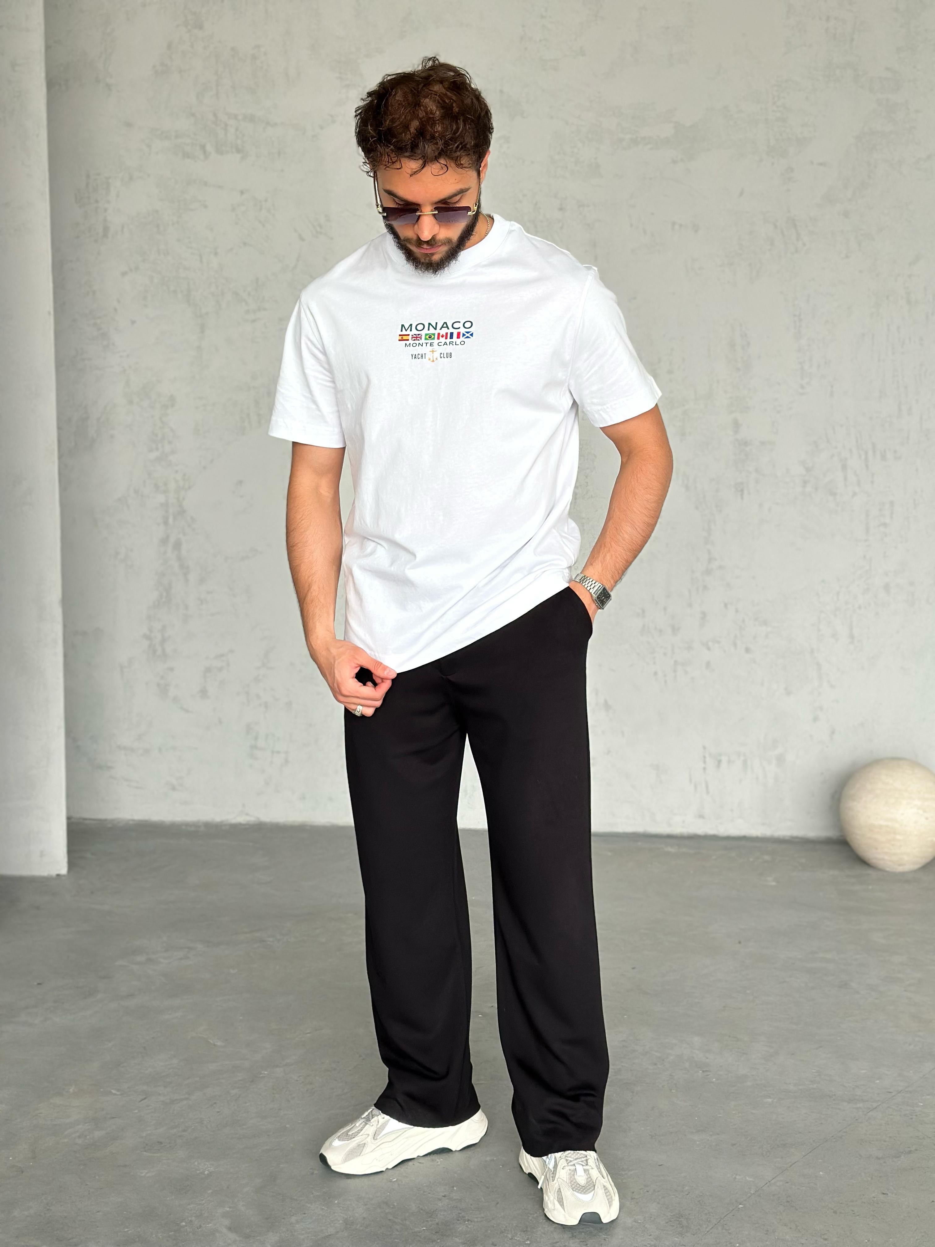 T1997 Monaco Yacht Club T-shirt Beyaz